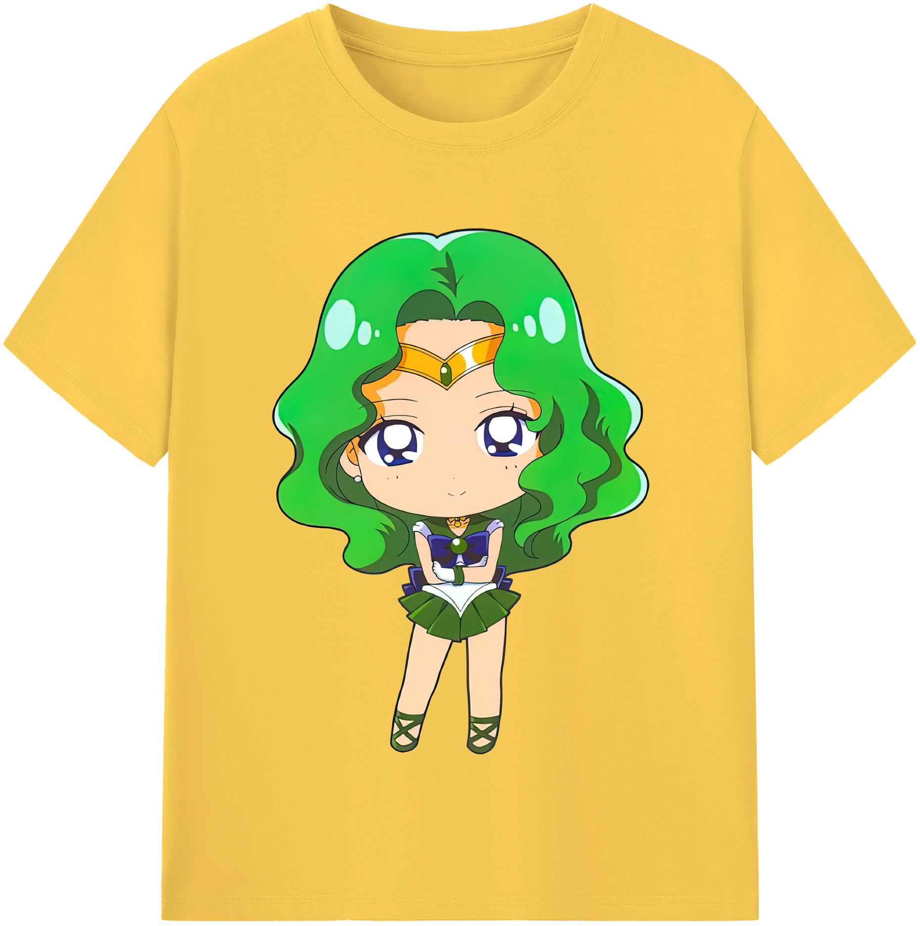 （画像用） 美少女戦士セーラームーン 海王 みちる（かいおう みちる） Sailor Moon Kaiou Michiru 綿100％半袖Tシャツ（フロントプリント）