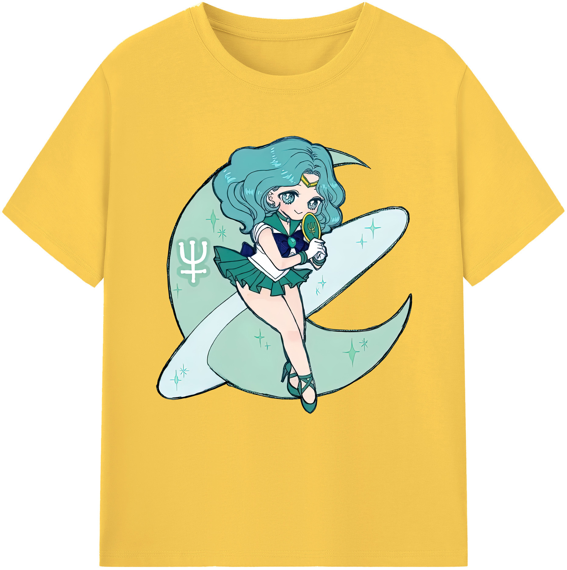 （画像用） 美少女戦士セーラームーン 海王 みちる（かいおう みちる） Sailor Moon Kaiou Michiru 綿100％半袖Tシャツ（フロントプリント）