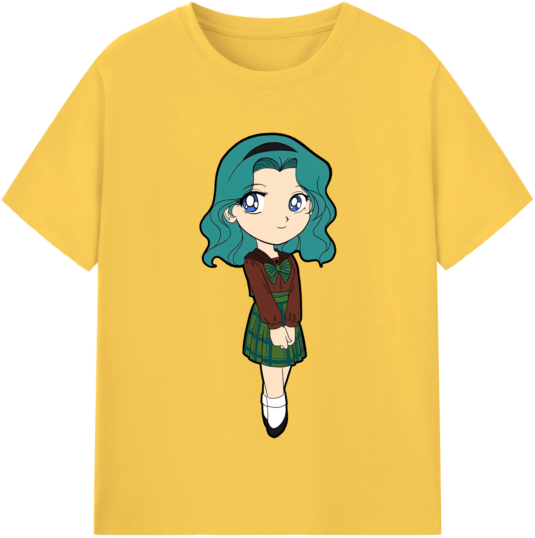 （画像用） 美少女戦士セーラームーン 海王 みちる（かいおう みちる） Sailor Moon Kaiou Michiru 綿100％半袖Tシャツ（フロントプリント）