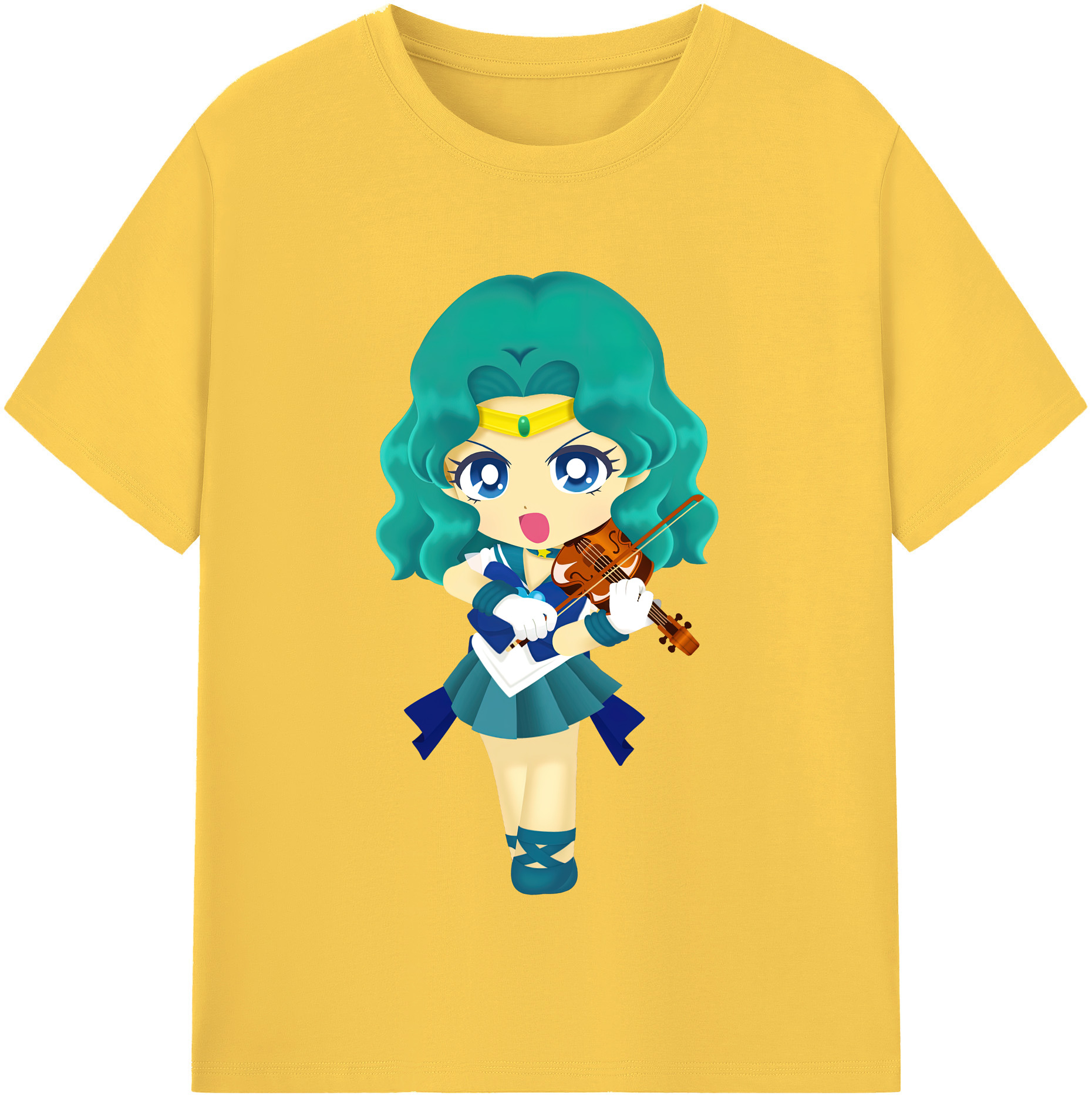（画像用） 美少女戦士セーラームーン 海王 みちる（かいおう みちる） Sailor Moon Kaiou Michiru 綿100％半袖Tシャツ（フロントプリント）