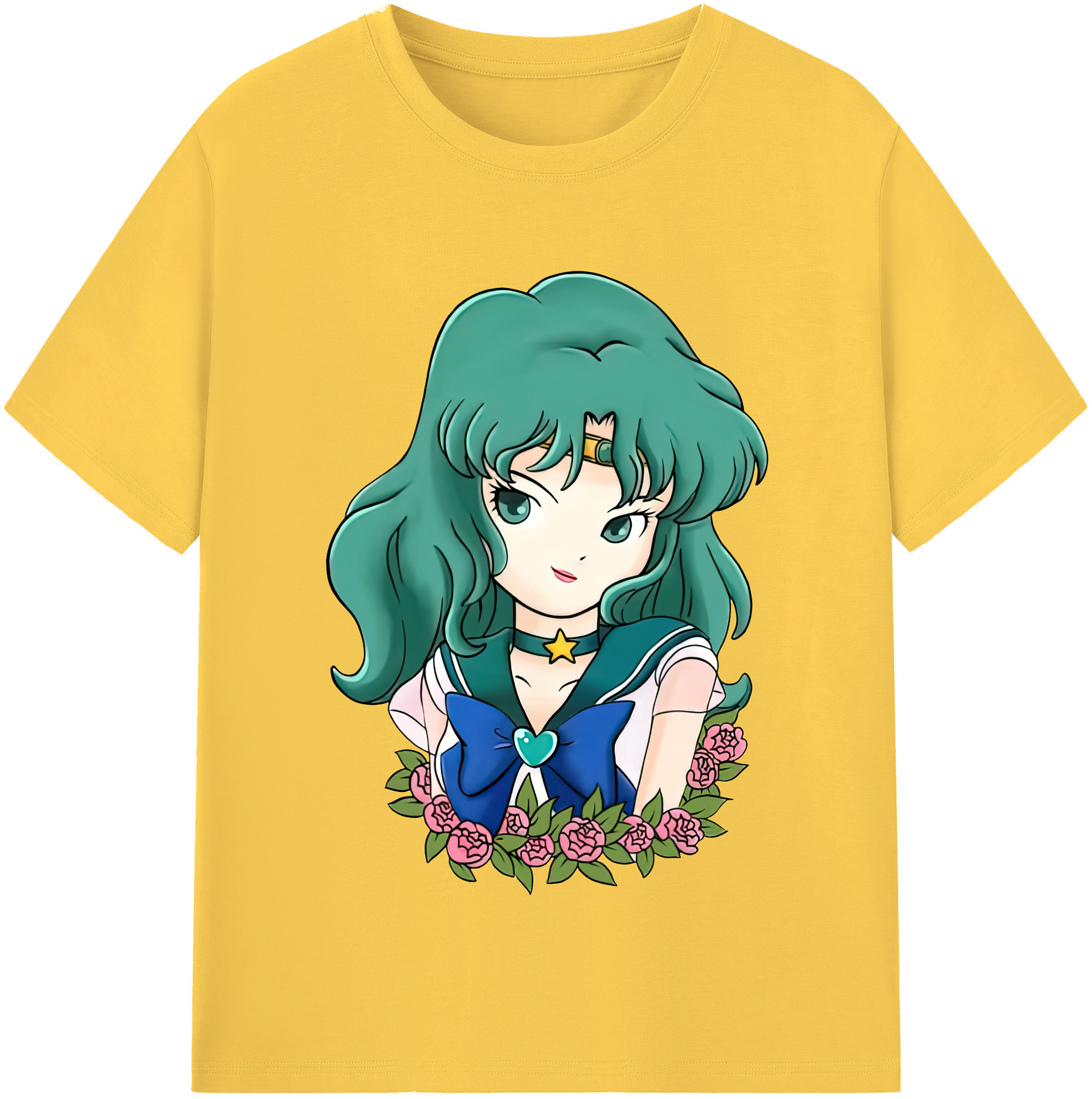 （画像用） 美少女戦士セーラームーン 海王 みちる（かいおう みちる） Sailor Moon Kaiou Michiru 綿100％半袖Tシャツ（フロントプリント）