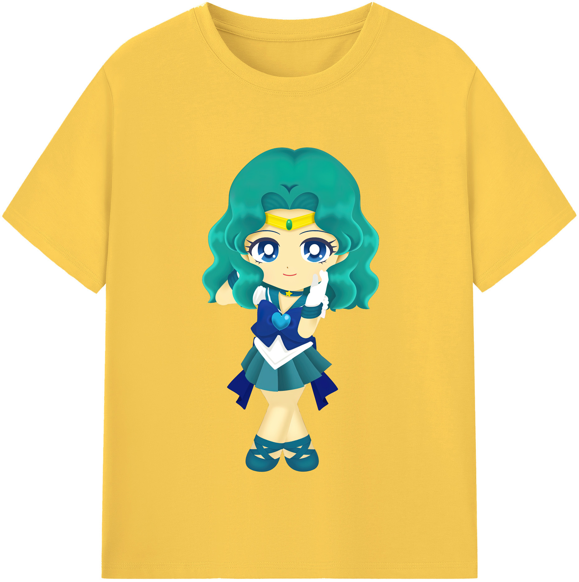 （画像用） 美少女戦士セーラームーン 海王 みちる（かいおう みちる） Sailor Moon Kaiou Michiru 綿100％半袖Tシャツ（フロントプリント）