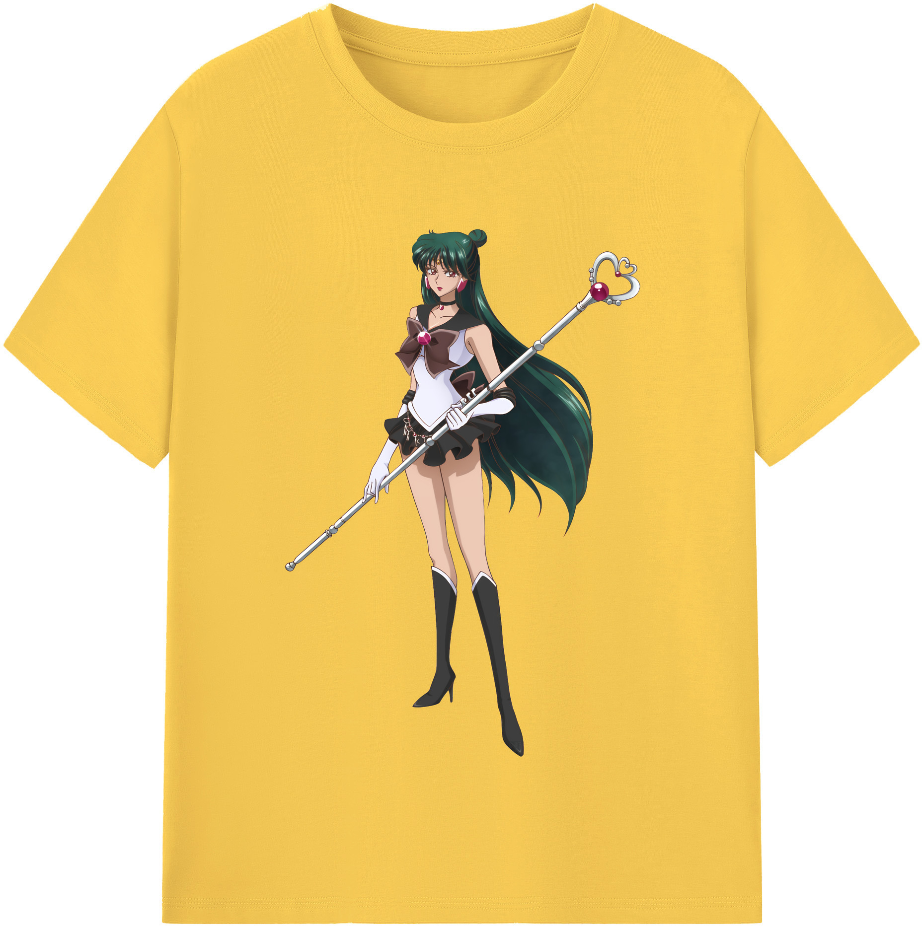 （画像用） 美少女戦士セーラームーン 冥王せつな Sailor Moon Meiou Setsuna 綿100％半袖Tシャツ（フロントプリント）