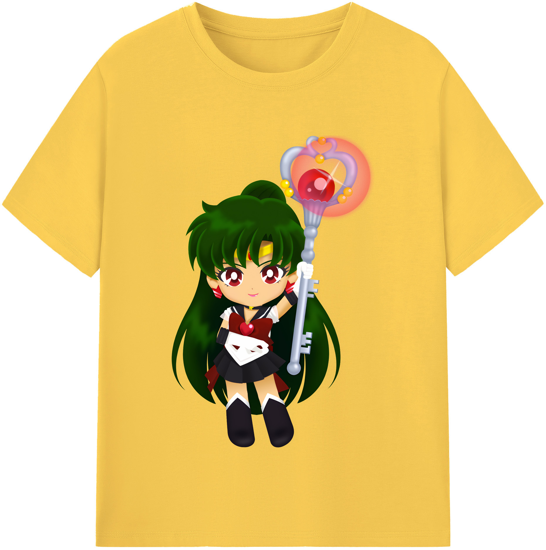 （画像用） 美少女戦士セーラームーン 冥王せつな Sailor Moon Meiou Setsuna 綿100％半袖Tシャツ（フロントプリント）
