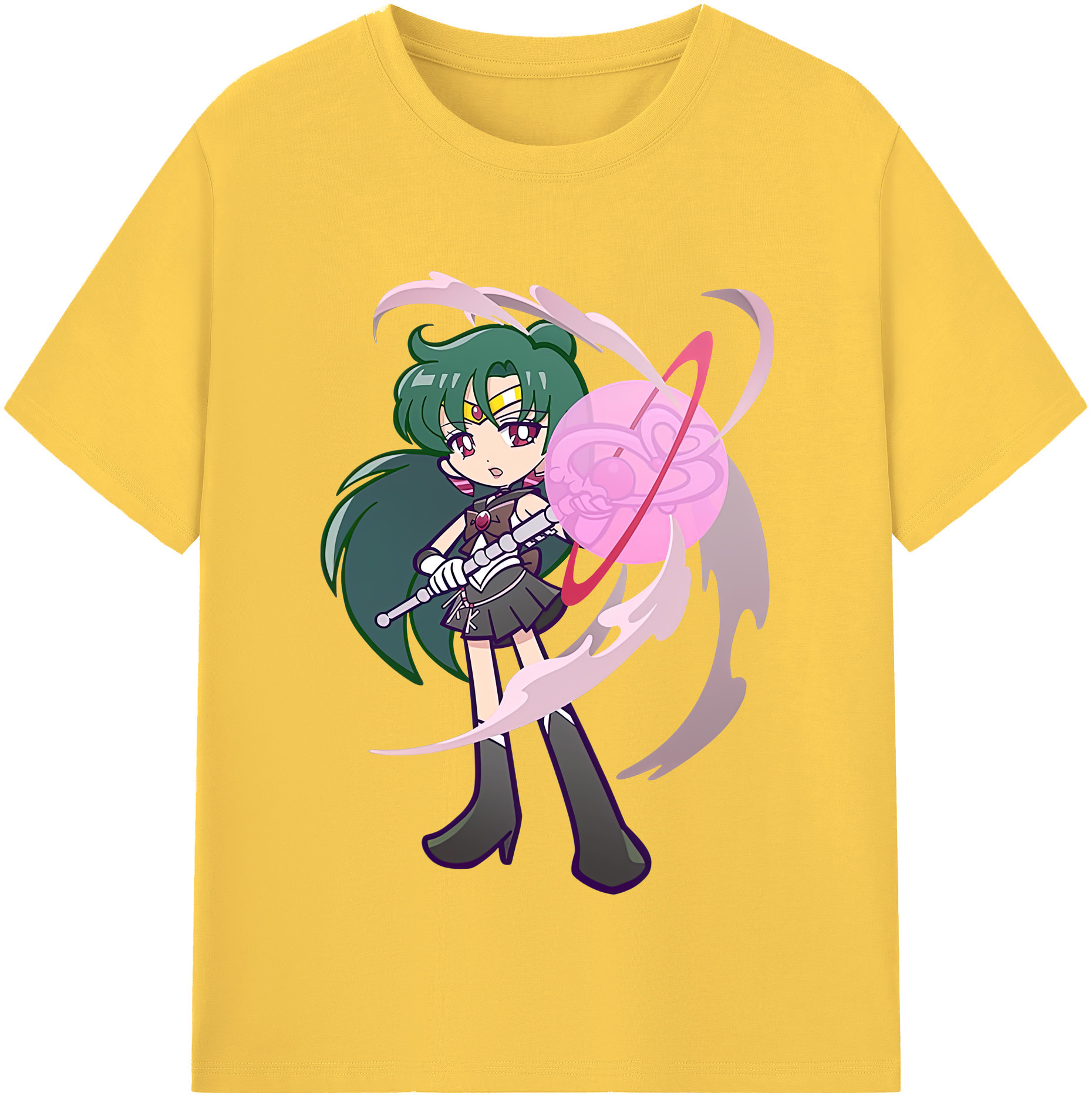 （画像用） 美少女戦士セーラームーン 冥王せつな Sailor Moon Meiou Setsuna 綿100％半袖Tシャツ（フロントプリント）