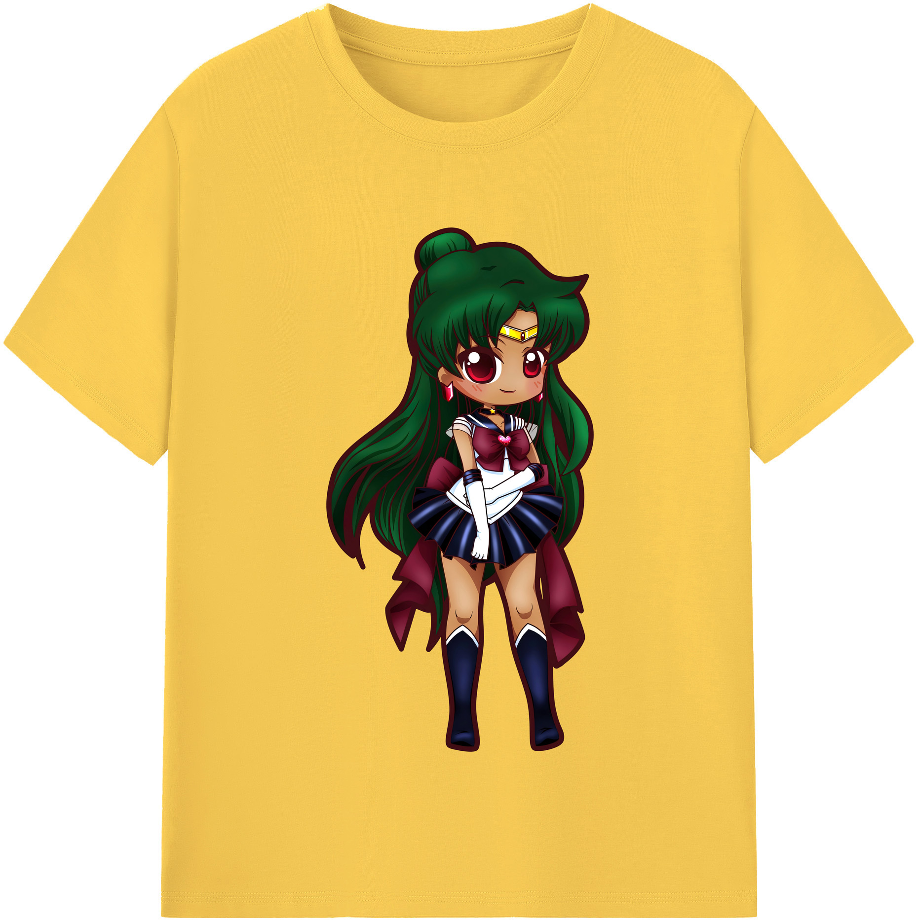 （画像用） 美少女戦士セーラームーン 冥王せつな Sailor Moon Meiou Setsuna 綿100％半袖Tシャツ（フロントプリント）