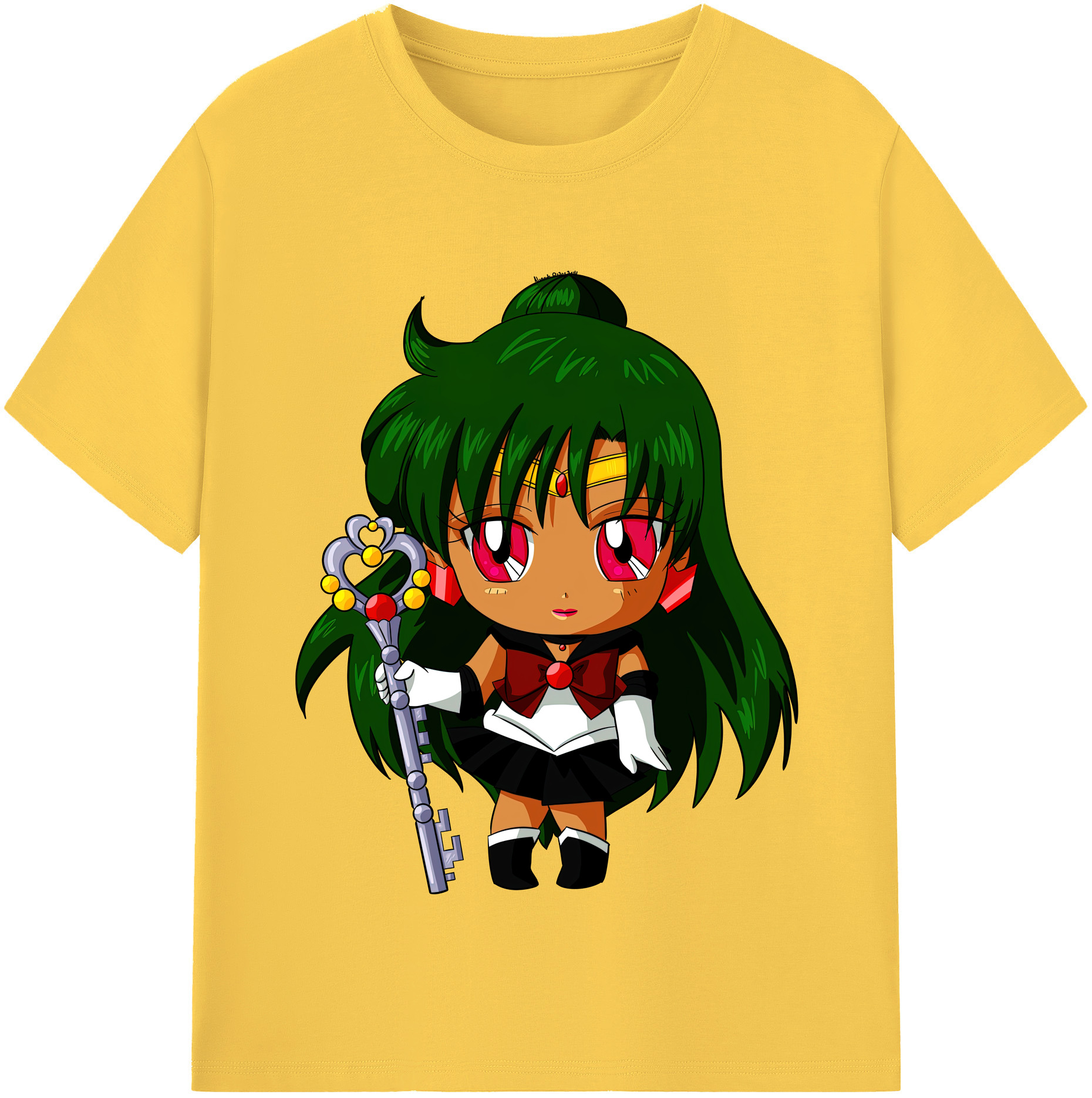 （画像用） 美少女戦士セーラームーン 冥王せつな Sailor Moon Meiou Setsuna 綿100％半袖Tシャツ（フロントプリント）