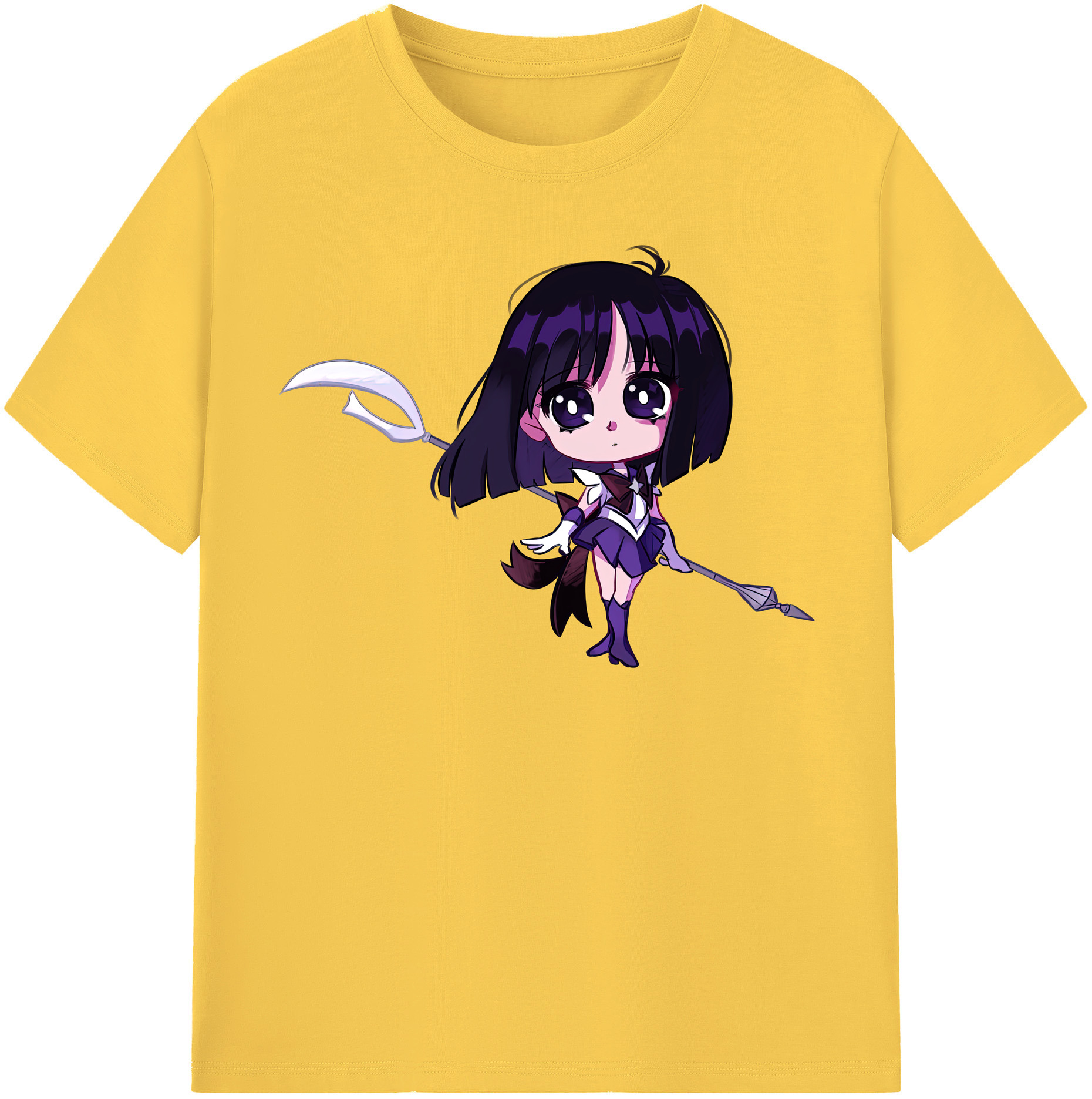 （画像用） 美少女戦士セーラームーン 土萠ほたる Sailor Moon Tomoe Hotaru （セーラーサターン；Sailor Saturn） 綿100％半袖Tシャツ（フロントプリント）