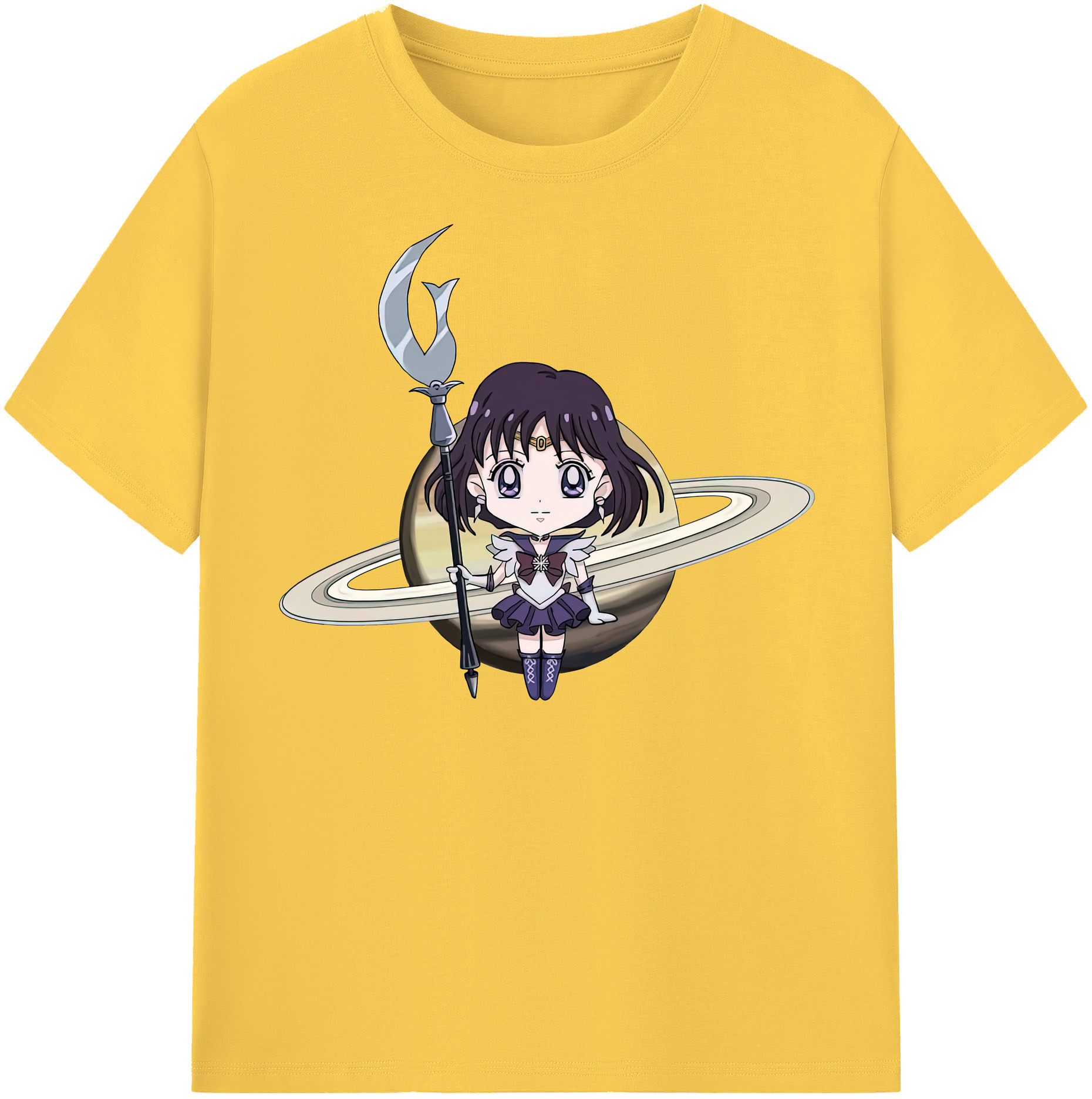 （画像用） 美少女戦士セーラームーン 土萠ほたる Sailor Moon Tomoe Hotaru （セーラーサターン；Sailor Saturn） 綿100％半袖Tシャツ（フロントプリント）