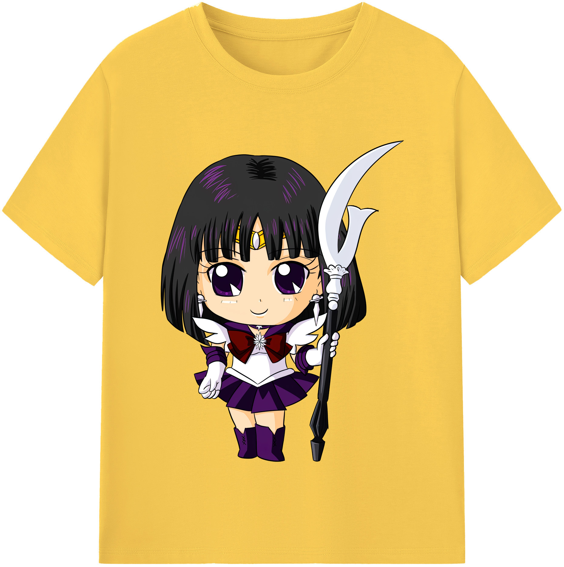 （画像用） 美少女戦士セーラームーン 土萠ほたる Sailor Moon Tomoe Hotaru （セーラーサターン；Sailor Saturn） 綿100％半袖Tシャツ（フロントプリント）