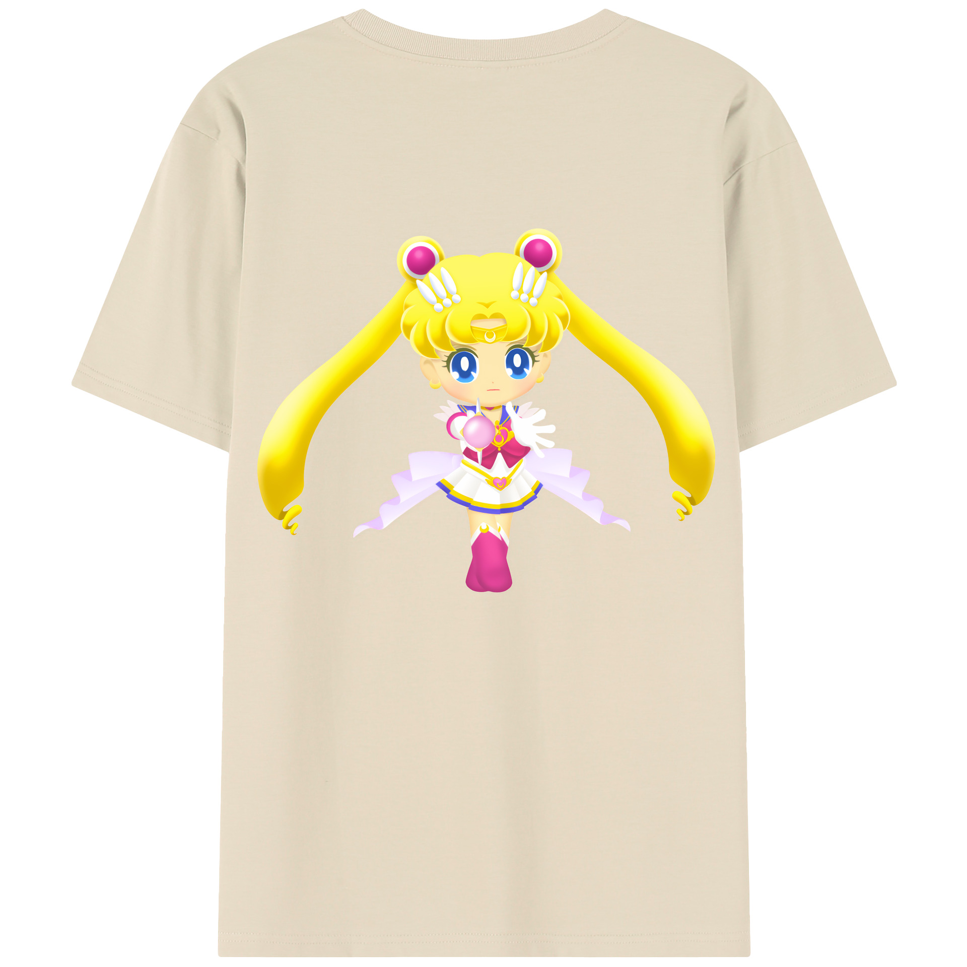 （画像用） 美少女戦士セーラームーン 月野 うさぎ つきの うさぎ Sailor Moon Tsukino Usagi 綿100％半袖Tシャツ（背面プリント）