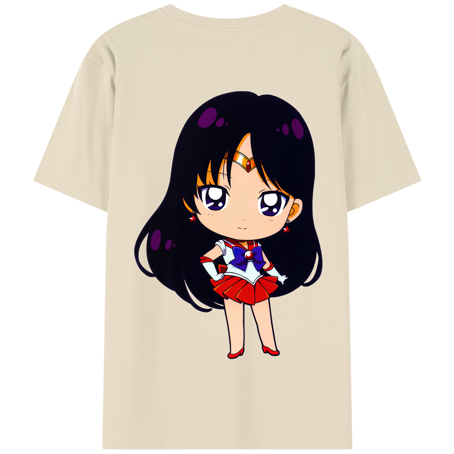 （画像用） 美少女戦士セーラームーン 火野レイ ひの レイ Sailor Moon Hino Rei （セーラーマーズ,Sailor Mars） 綿100％半袖Tシャツ（背面プリント）