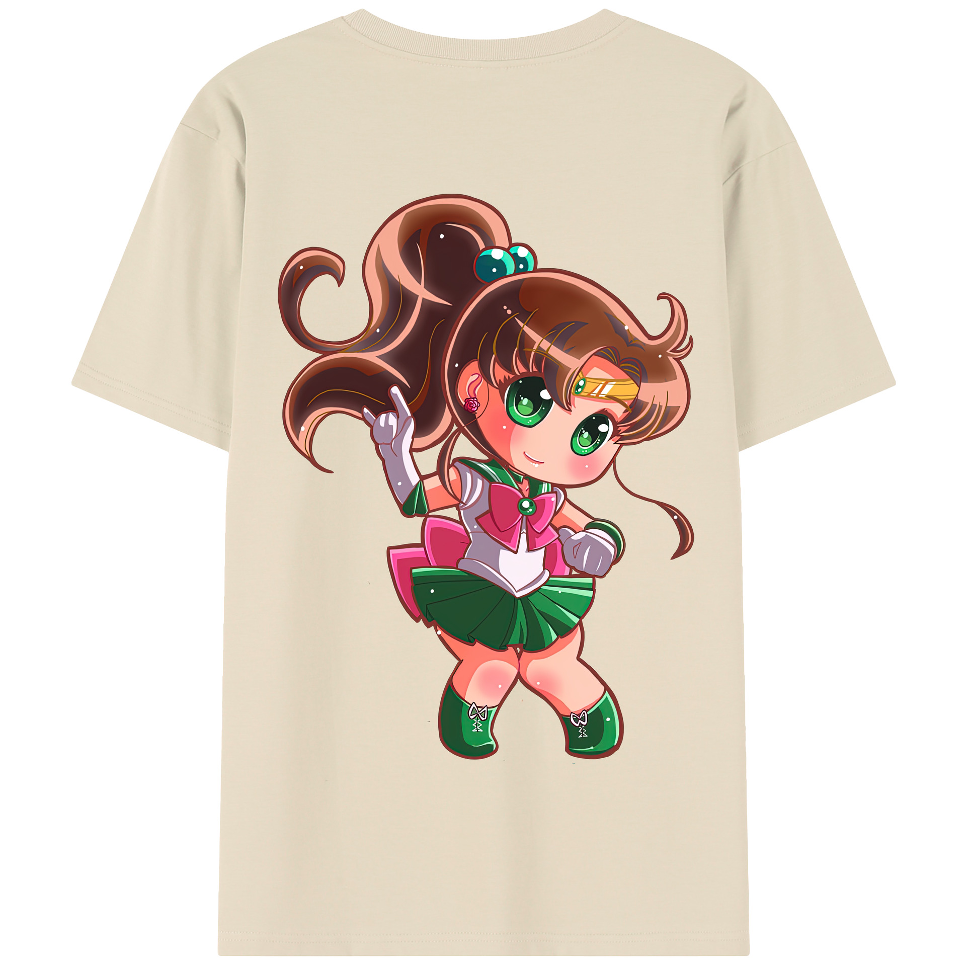 （画像用） 美少女戦士セーラームーン 木野 まこと きの まこと Sailor Moon Kino Makoto （セーラージュピター；Sailor Jupiter） 綿100％半袖Tシャツ（背面プリント）