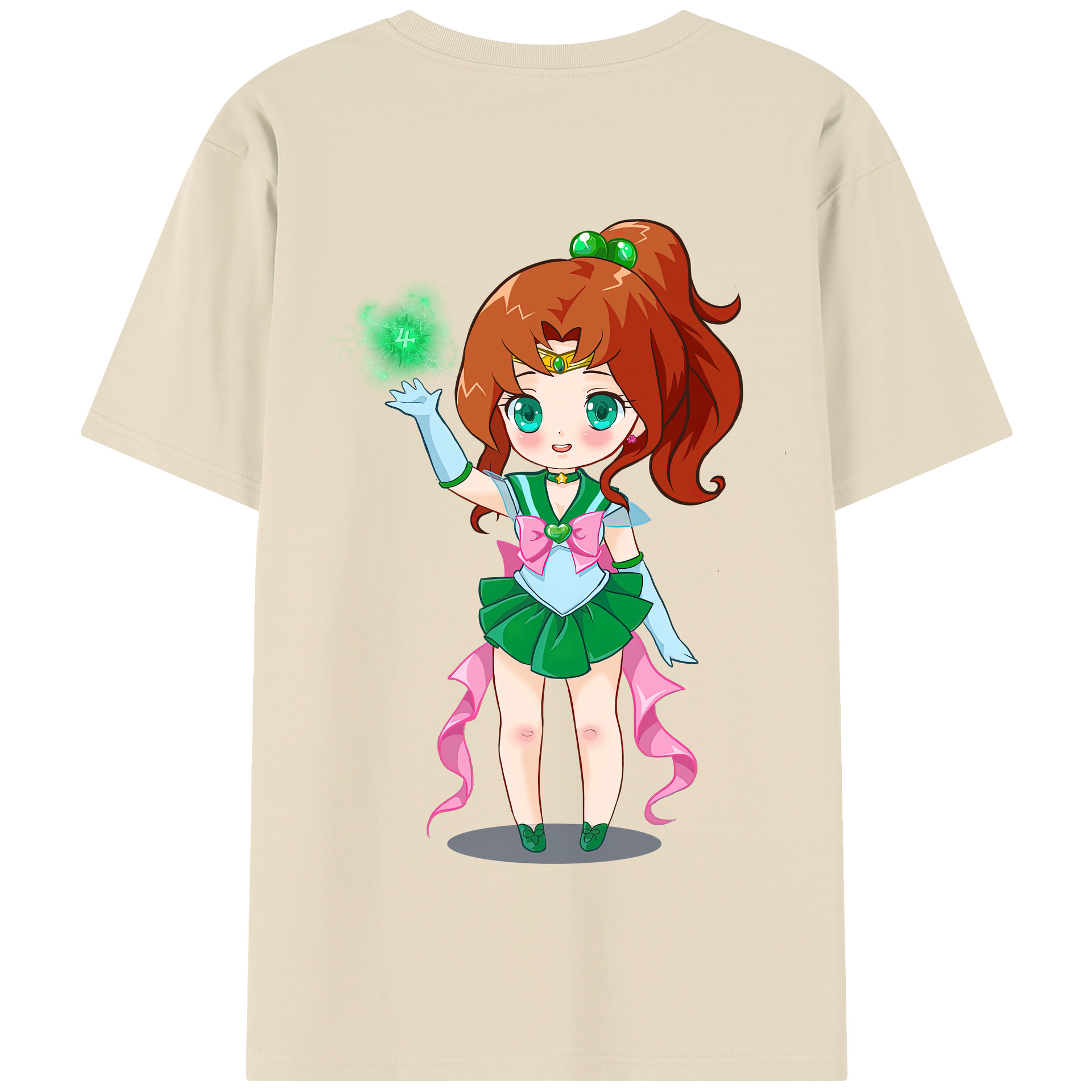 （画像用） 美少女戦士セーラームーン 木野 まこと きの まこと Sailor Moon Kino Makoto （セーラージュピター；Sailor Jupiter） 綿100％半袖Tシャツ（背面プリント）