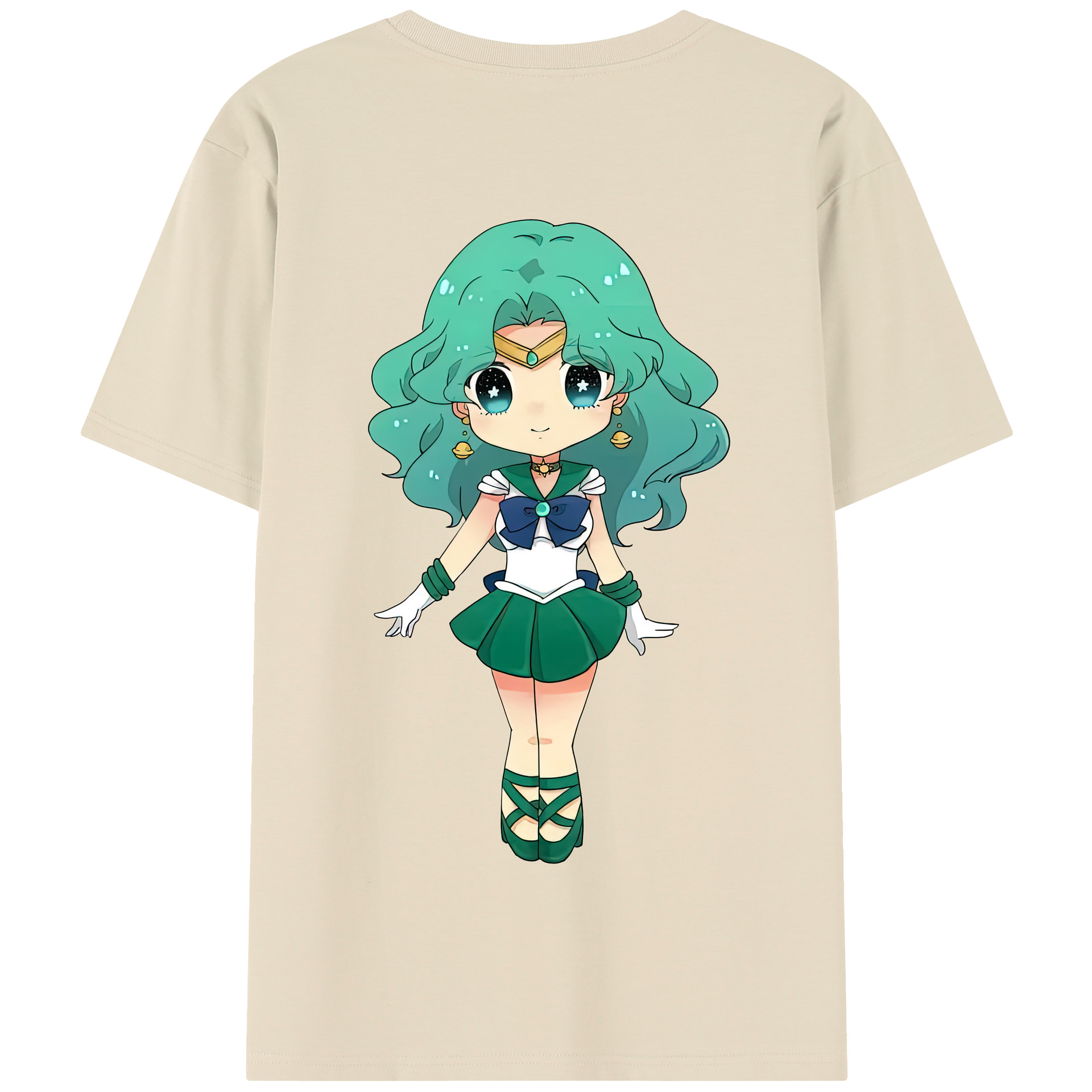 （画像用） 美少女戦士セーラームーン 海王 みちる（かいおう みちる） Sailor Moon Kaiou Michiru 綿100％半袖Tシャツ（背面プリント）
