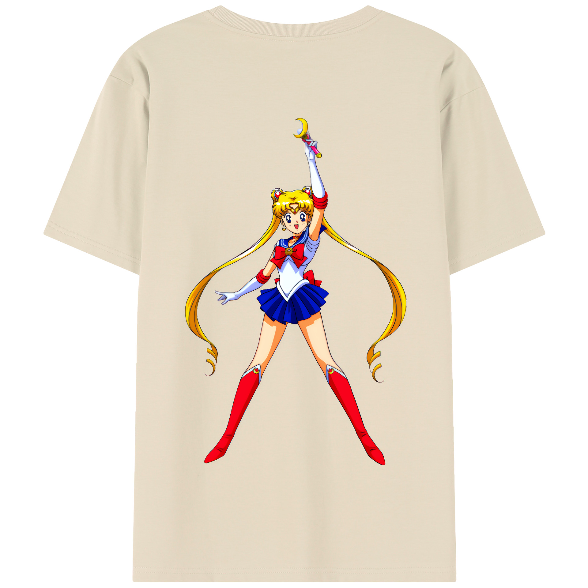 （画像用） 美少女戦士セーラームーン 月野 うさぎ つきの うさぎ Sailor Moon Tsukino Usagi 綿100％半袖Tシャツ（背面プリント）