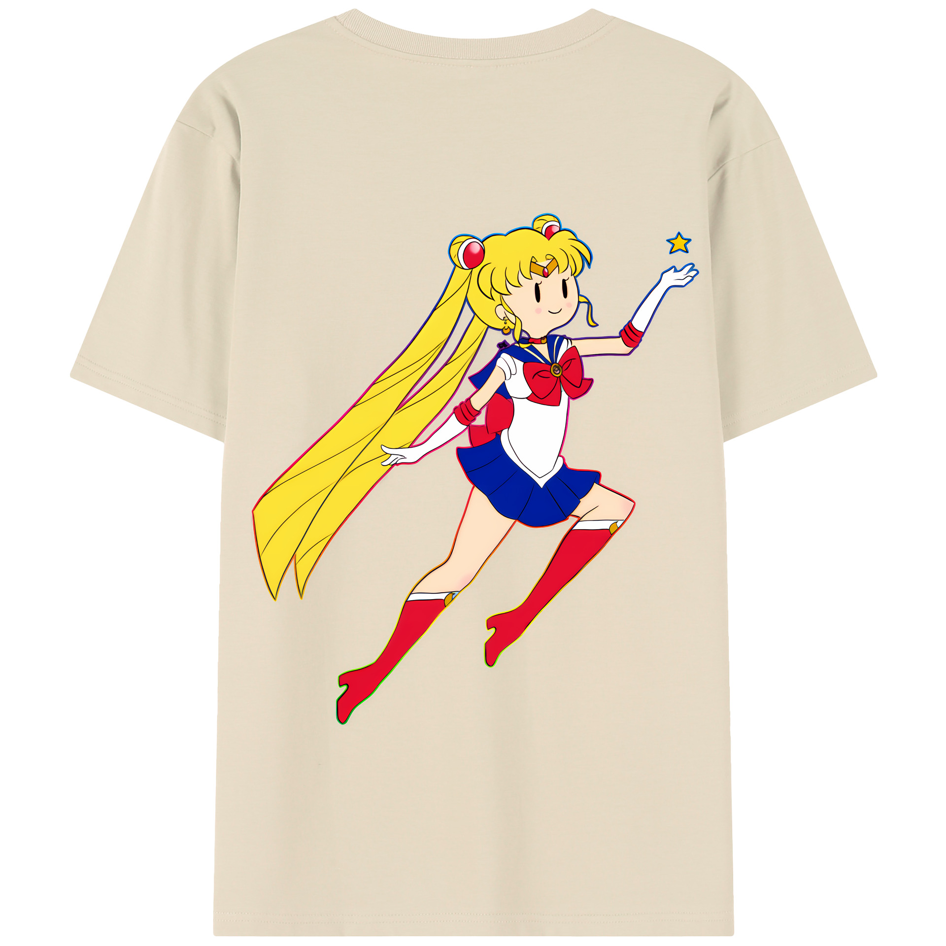 （画像用） 美少女戦士セーラームーン 月野 うさぎ つきの うさぎ Sailor Moon Tsukino Usagi 綿100％半袖Tシャツ（背面プリント）