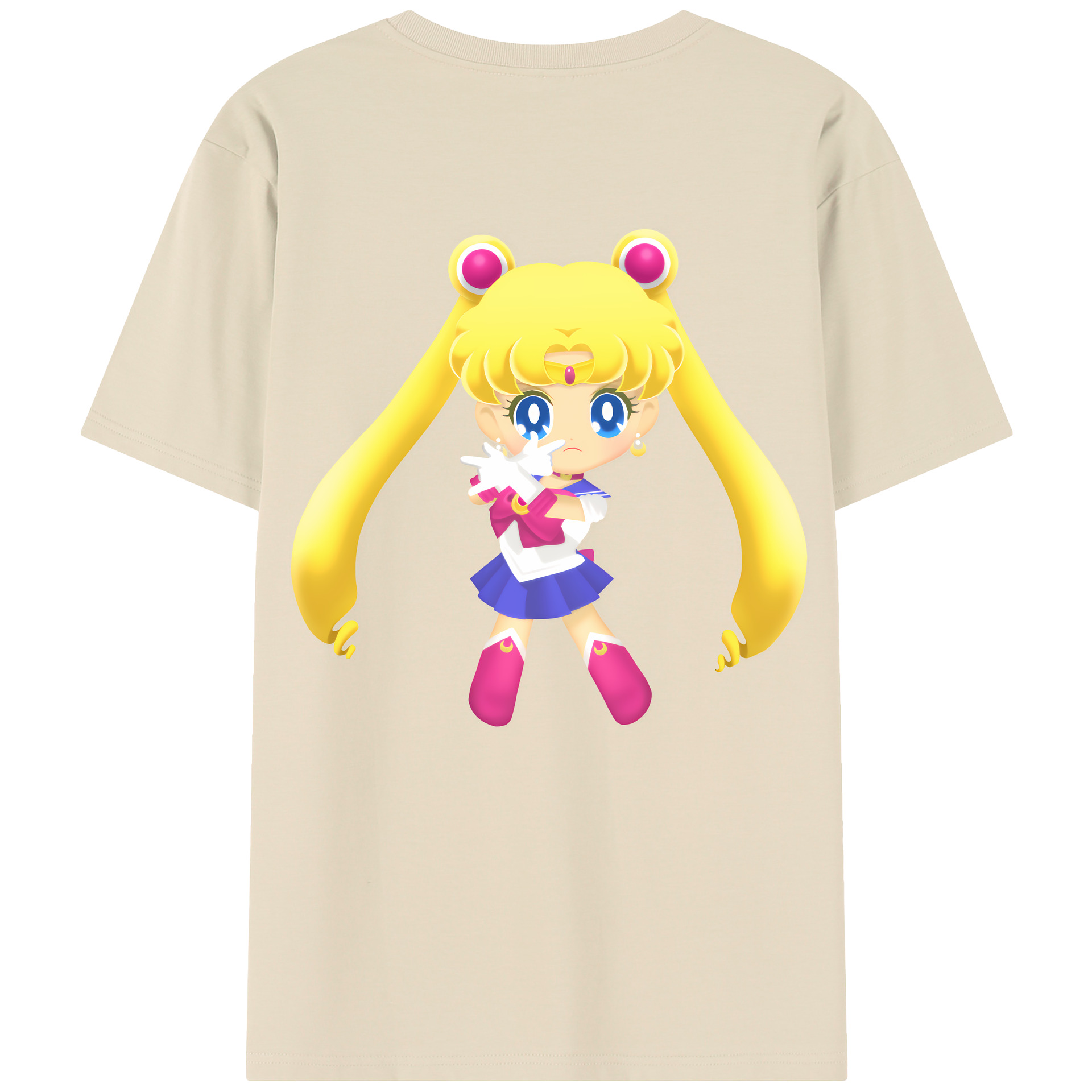 （画像用） 美少女戦士セーラームーン 月野 うさぎ つきの うさぎ Sailor Moon Tsukino Usagi 綿100％半袖Tシャツ（背面プリント）
