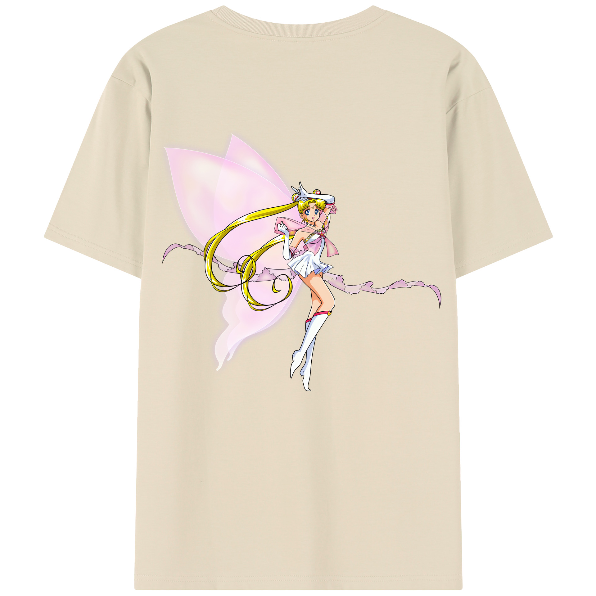 （画像用） 美少女戦士セーラームーン 月野 うさぎ つきの うさぎ Sailor Moon Tsukino Usagi 綿100％半袖Tシャツ（背面プリント）