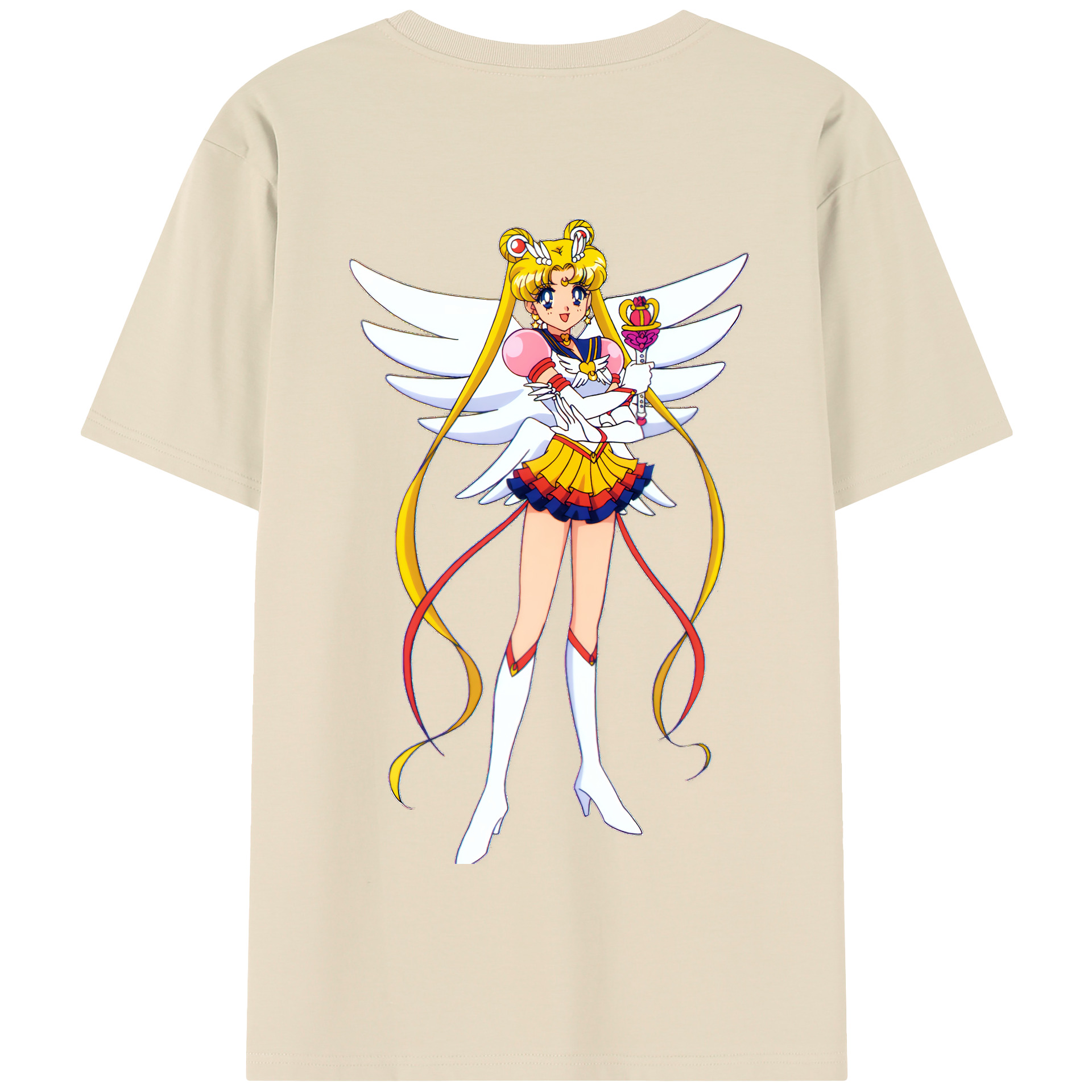 （画像用） 美少女戦士セーラームーン 月野 うさぎ つきの うさぎ Sailor Moon Tsukino Usagi 綿100％半袖Tシャツ（背面プリント）