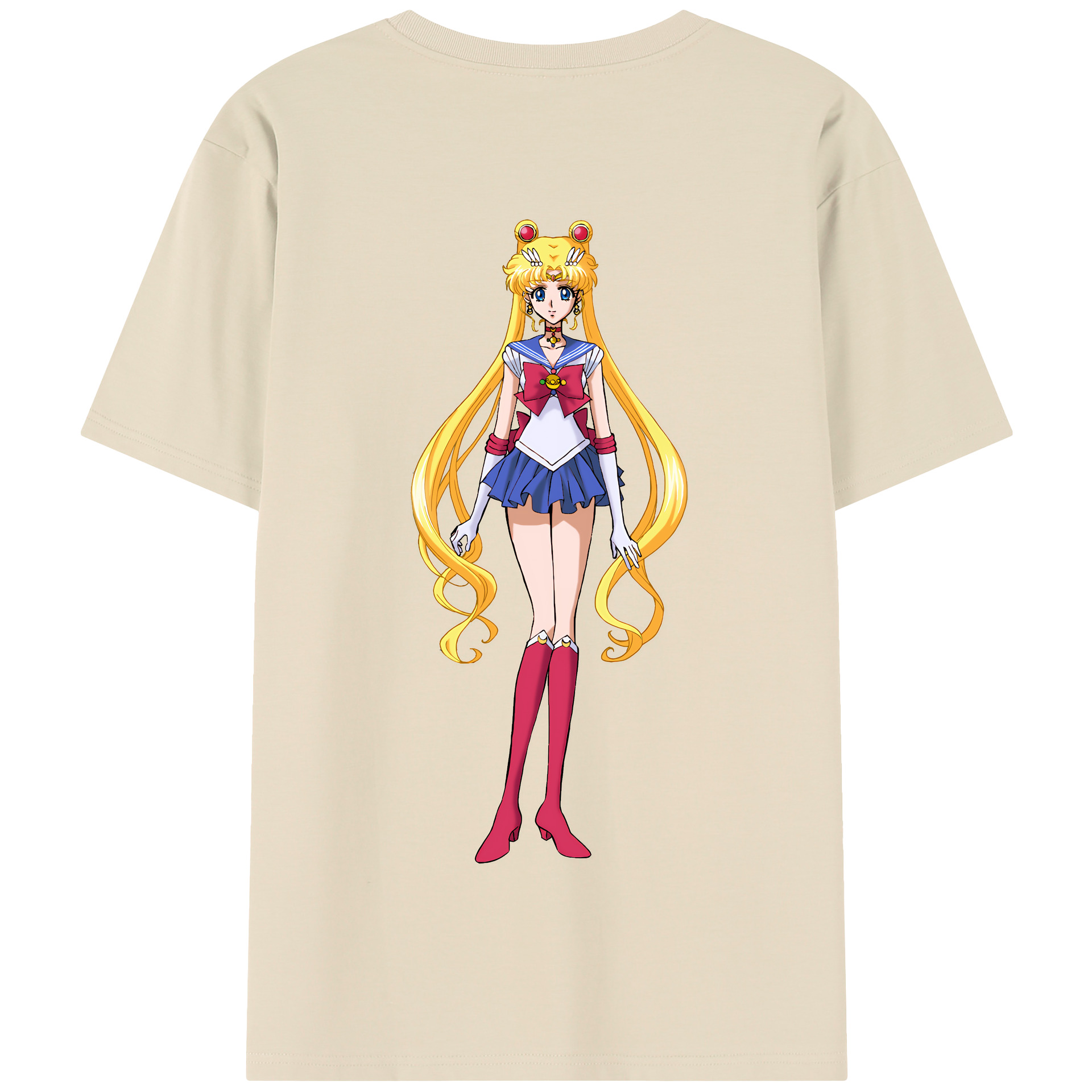（画像用） 美少女戦士セーラームーン 月野 うさぎ つきの うさぎ Sailor Moon Tsukino Usagi 綿100％半袖Tシャツ（背面プリント）