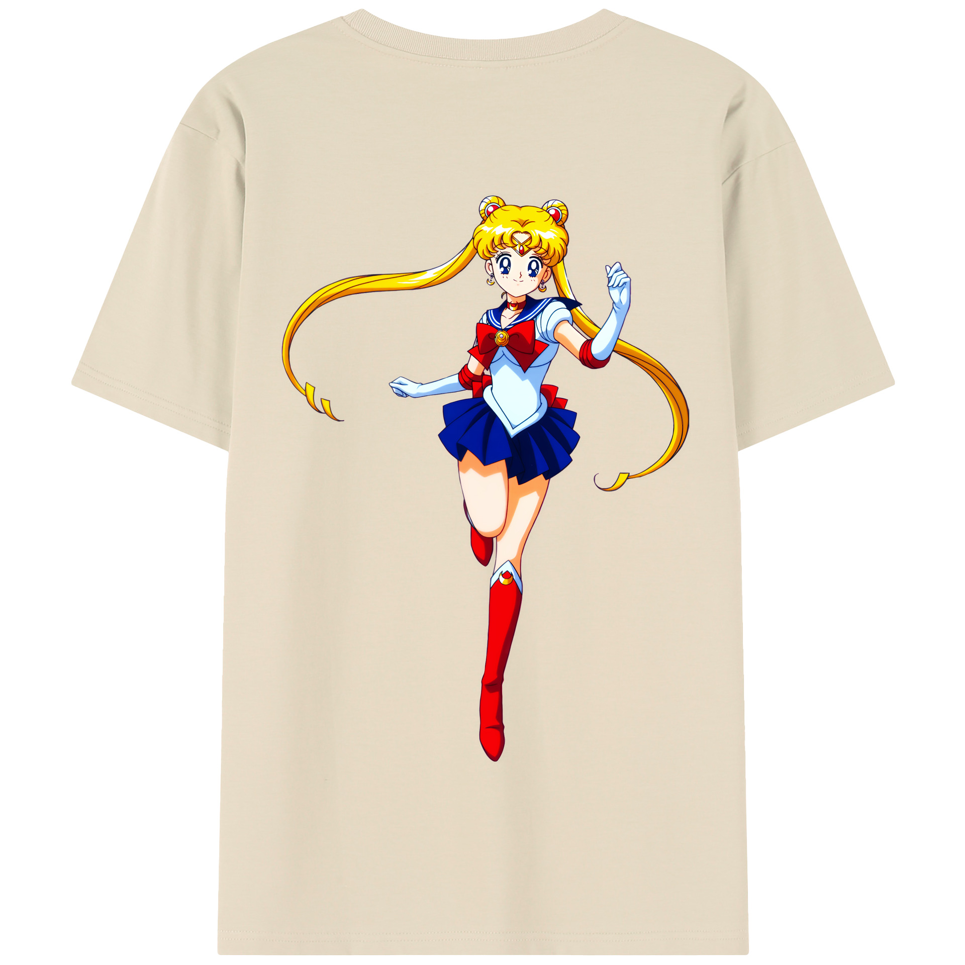 （画像用） 美少女戦士セーラームーン 月野 うさぎ つきの うさぎ Sailor Moon Tsukino Usagi 綿100％半袖Tシャツ（背面プリント）