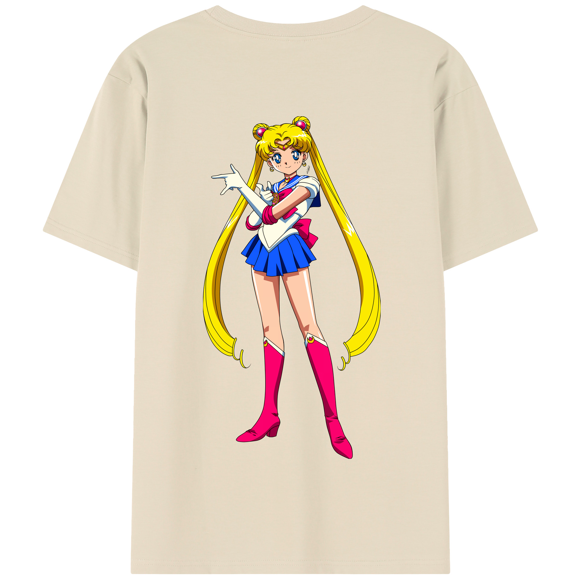（画像用） 美少女戦士セーラームーン 月野 うさぎ つきの うさぎ Sailor Moon Tsukino Usagi 綿100％半袖Tシャツ（背面プリント）