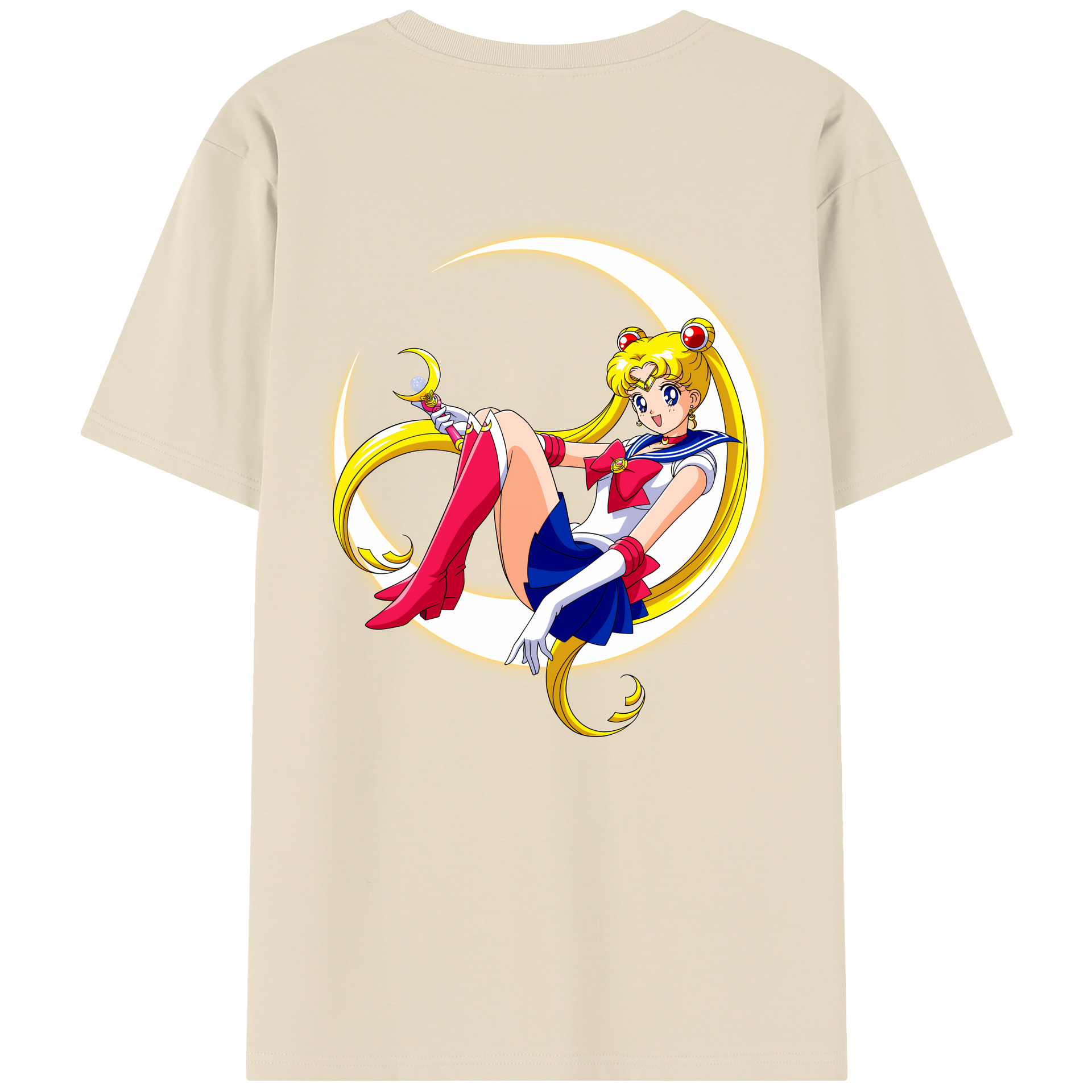 （画像用） 美少女戦士セーラームーン 月野 うさぎ つきの うさぎ Sailor Moon Tsukino Usagi 綿100％半袖Tシャツ（背面プリント）