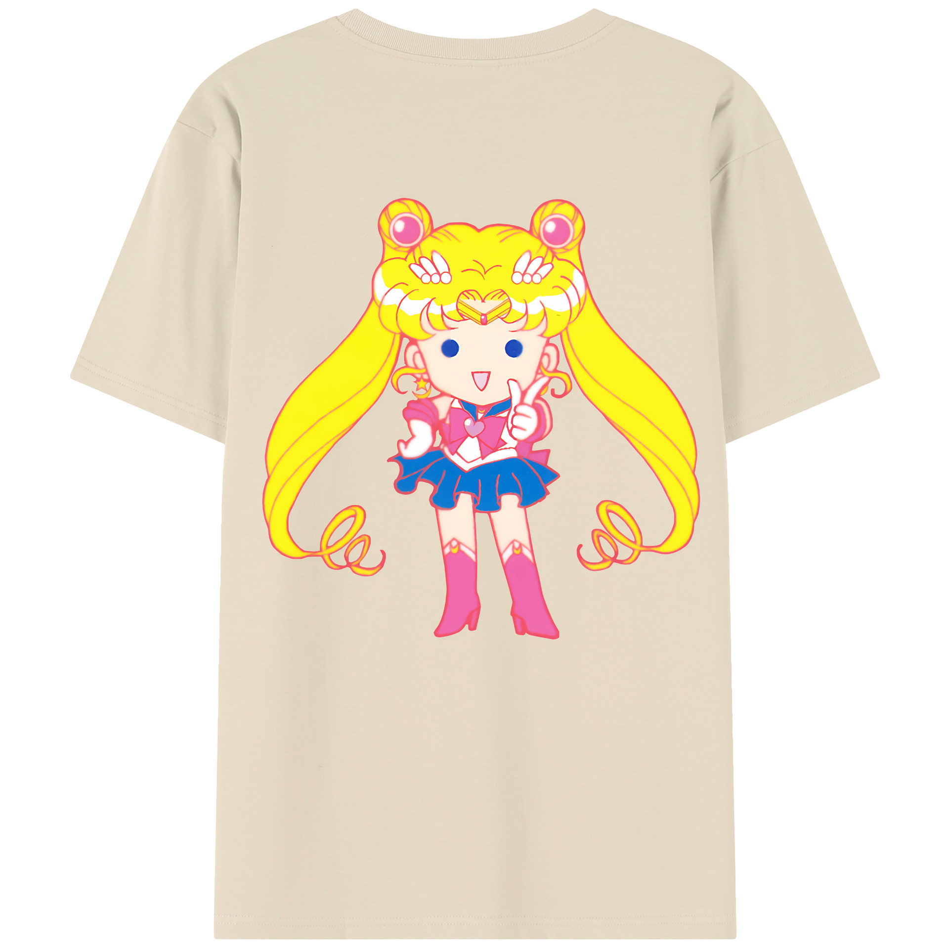 （画像用） 美少女戦士セーラームーン 月野 うさぎ つきの うさぎ Sailor Moon Tsukino Usagi 綿100％半袖Tシャツ（背面プリント）