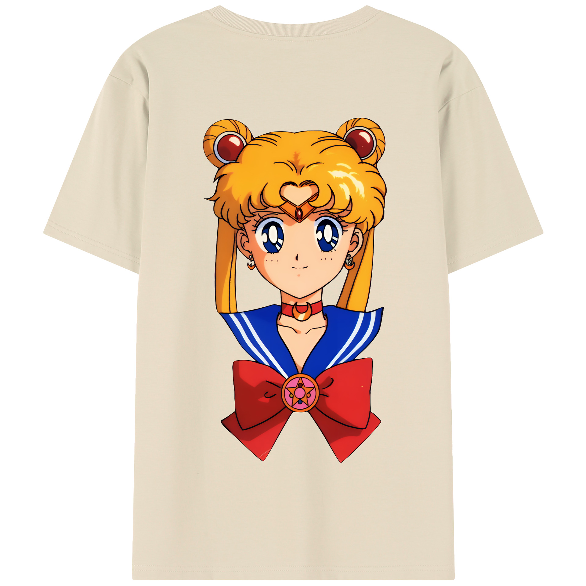 （画像用） 美少女戦士セーラームーン 月野 うさぎ つきの うさぎ Sailor Moon Tsukino Usagi 綿100％半袖Tシャツ（背面プリント）