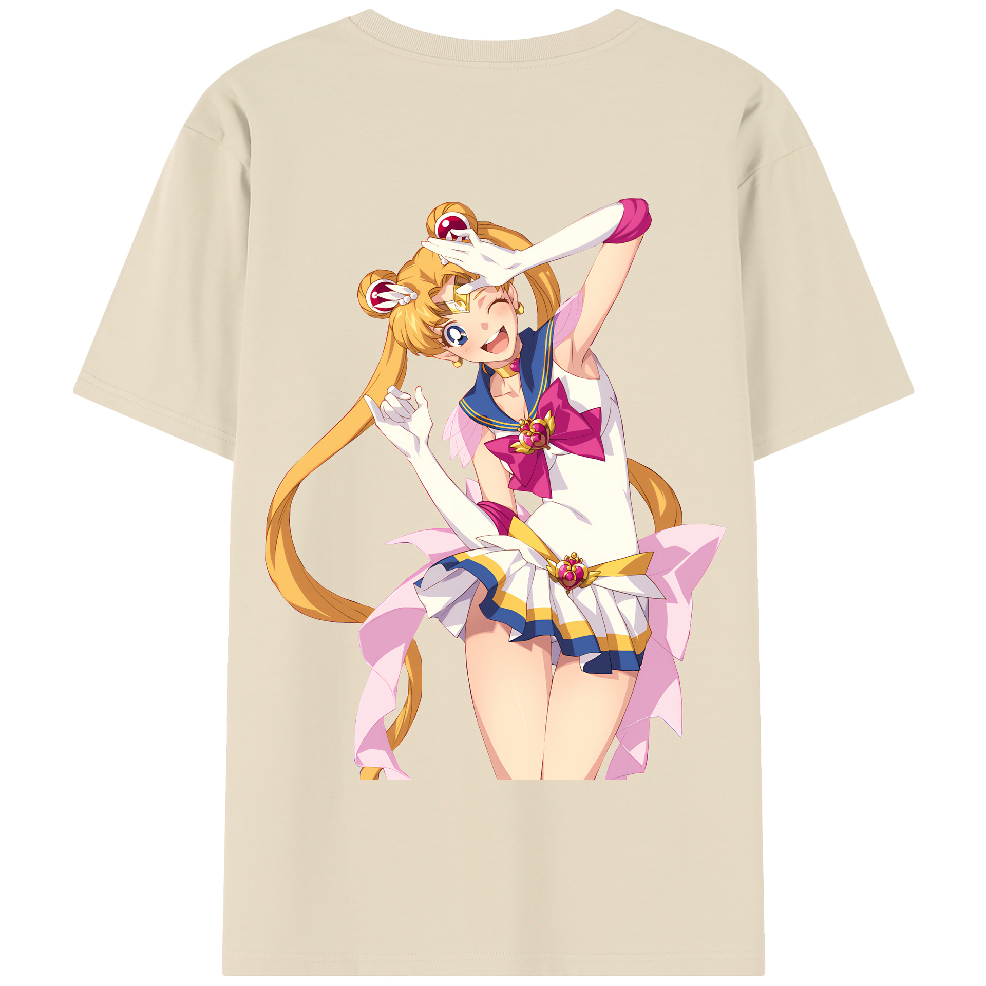 （画像用） 美少女戦士セーラームーン 月野 うさぎ つきの うさぎ Sailor Moon Tsukino Usagi 綿100％半袖Tシャツ（背面プリント）
