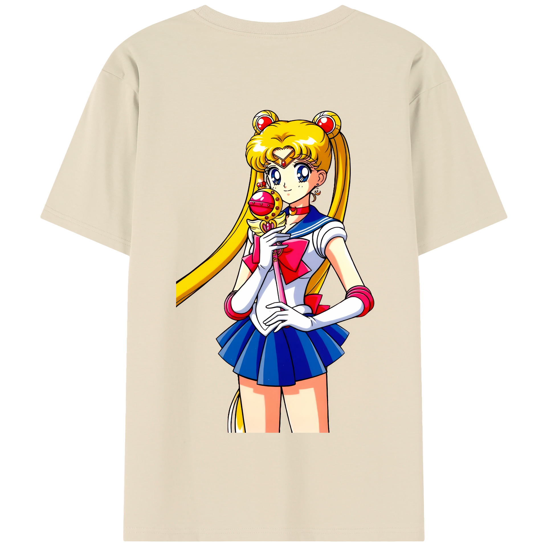 （画像用） 美少女戦士セーラームーン 月野 うさぎ つきの うさぎ Sailor Moon Tsukino Usagi 綿100％半袖Tシャツ（背面プリント）