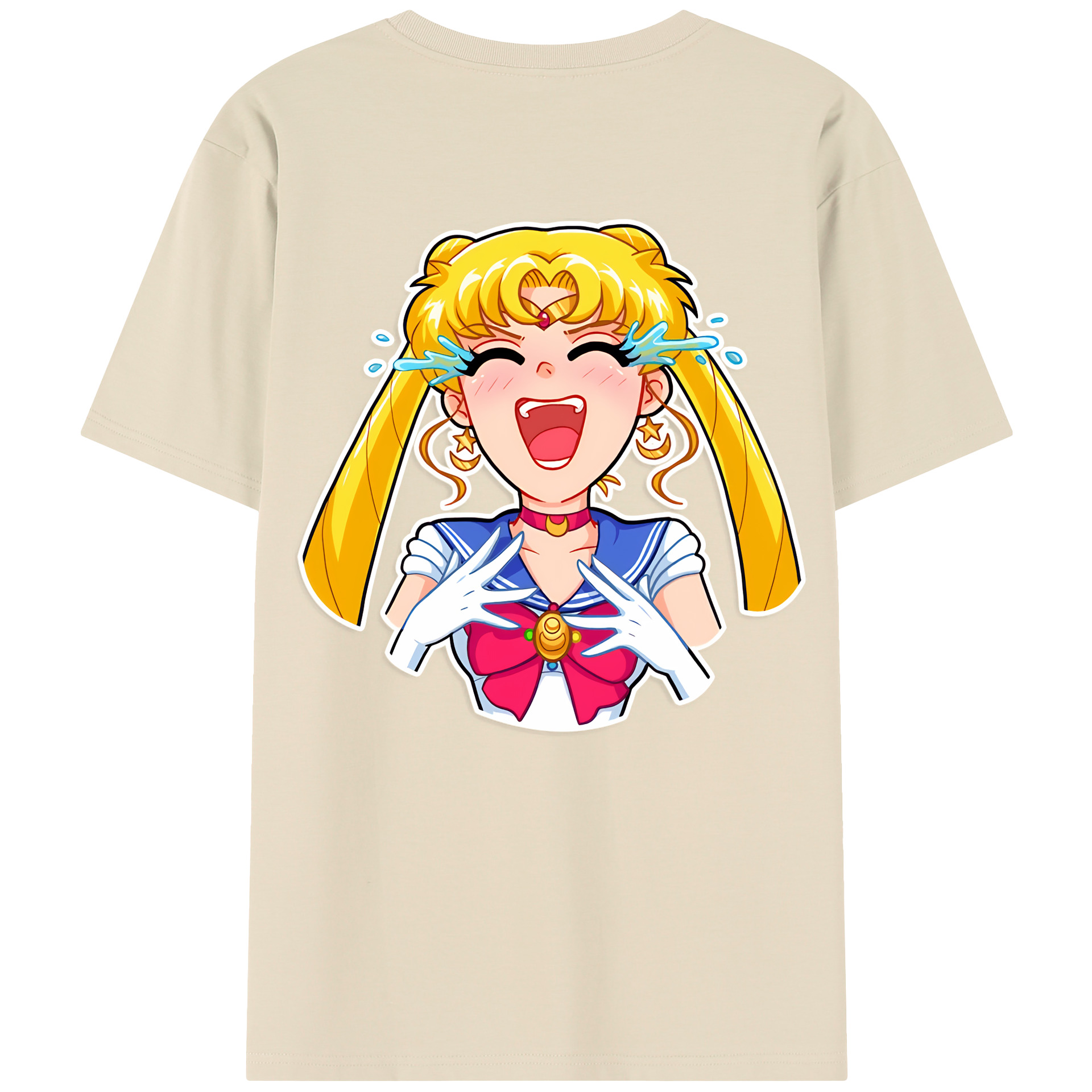 （画像用） 美少女戦士セーラームーン 月野 うさぎ つきの うさぎ Sailor Moon Tsukino Usagi 綿100％半袖Tシャツ（背面プリント）