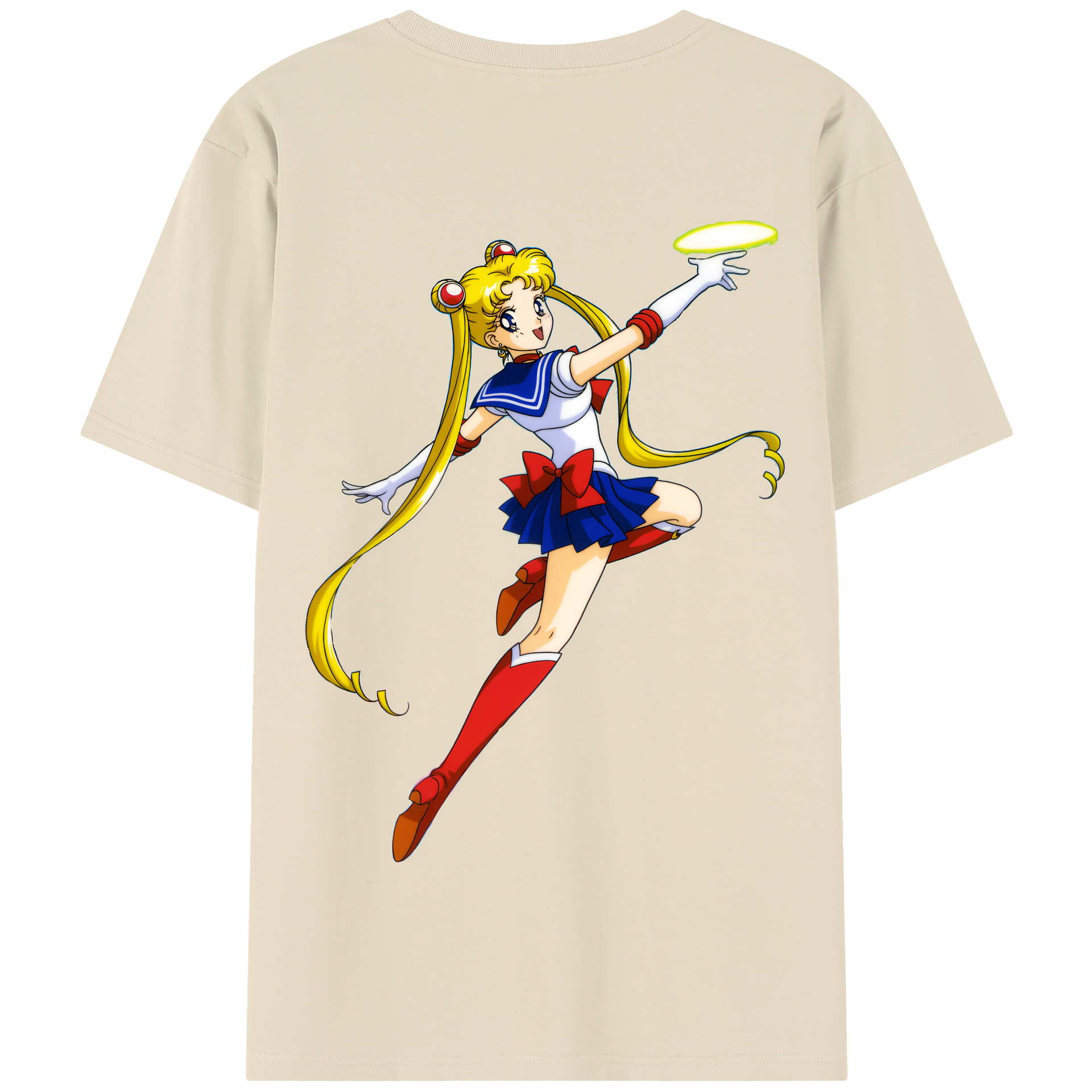 （画像用） 美少女戦士セーラームーン 月野 うさぎ つきの うさぎ Sailor Moon Tsukino Usagi 綿100％半袖Tシャツ（背面プリント）