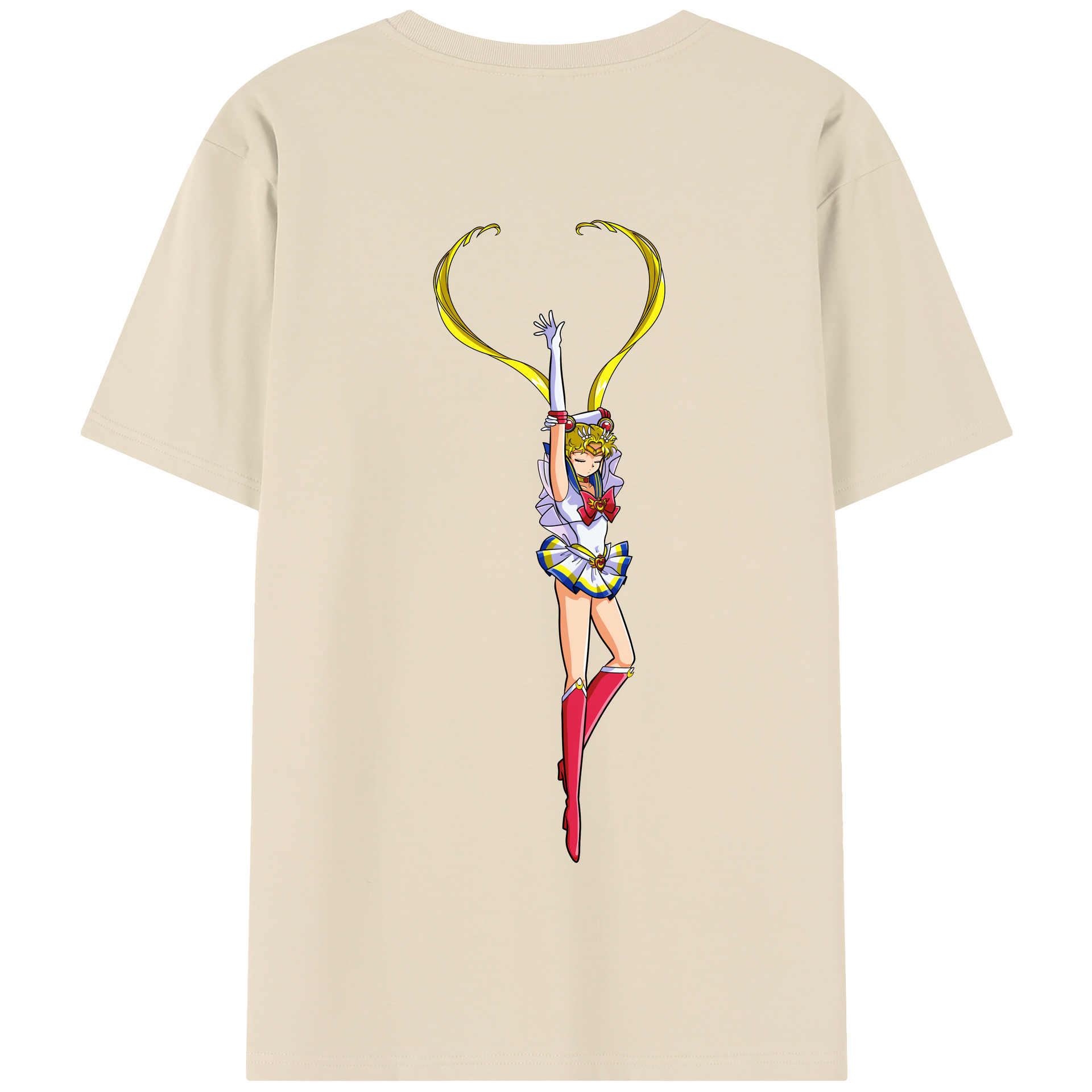 （画像用） 美少女戦士セーラームーン 月野 うさぎ つきの うさぎ Sailor Moon Tsukino Usagi 綿100％半袖Tシャツ（背面プリント）