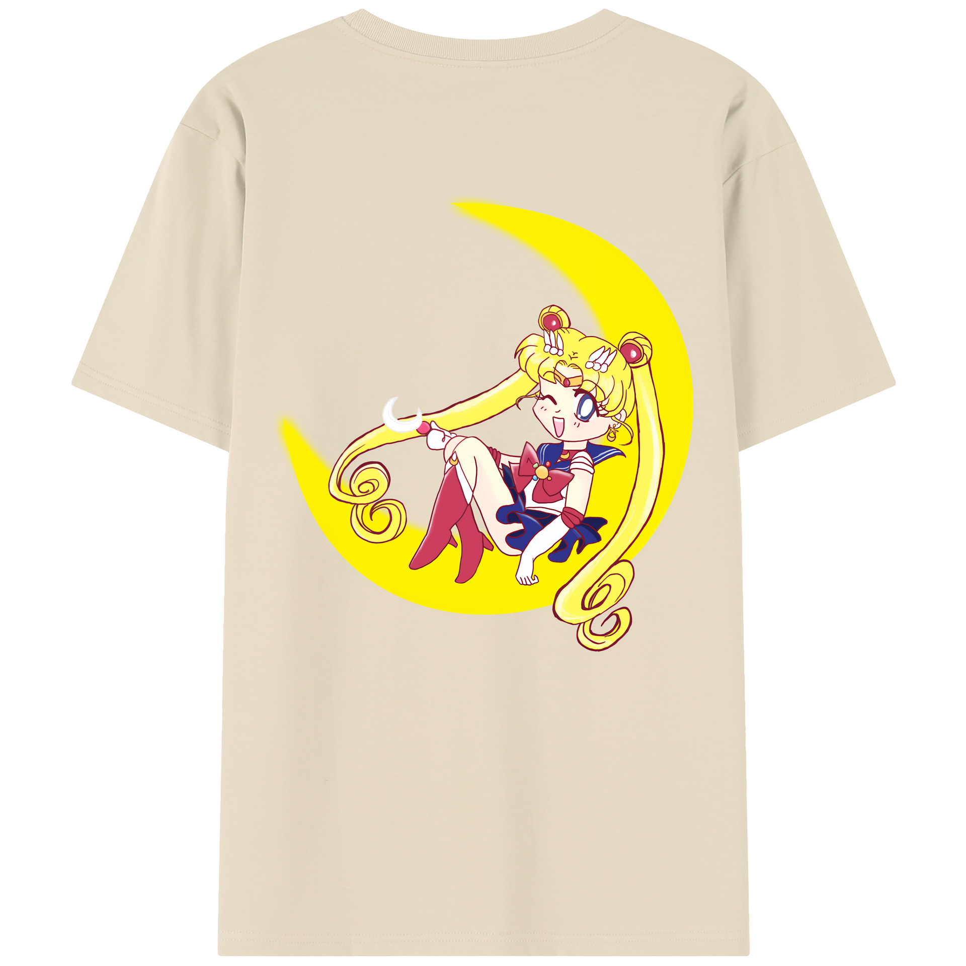 （画像用） 美少女戦士セーラームーン 月野 うさぎ つきの うさぎ Sailor Moon Tsukino Usagi 綿100％半袖Tシャツ（背面プリント）