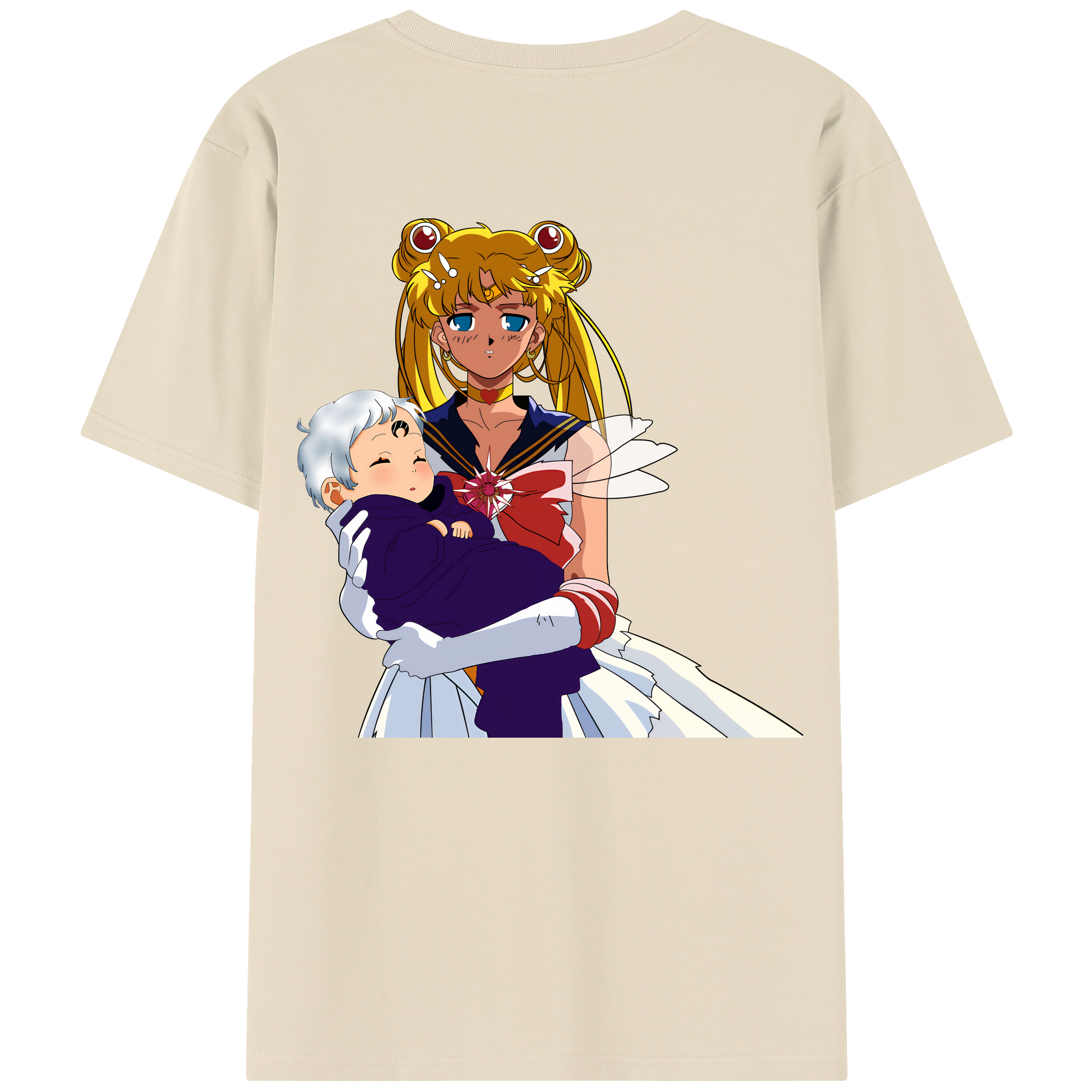 （画像用） 美少女戦士セーラームーン 月野 うさぎ つきの うさぎ Sailor Moon Tsukino Usagi 綿100％半袖Tシャツ（背面プリント）