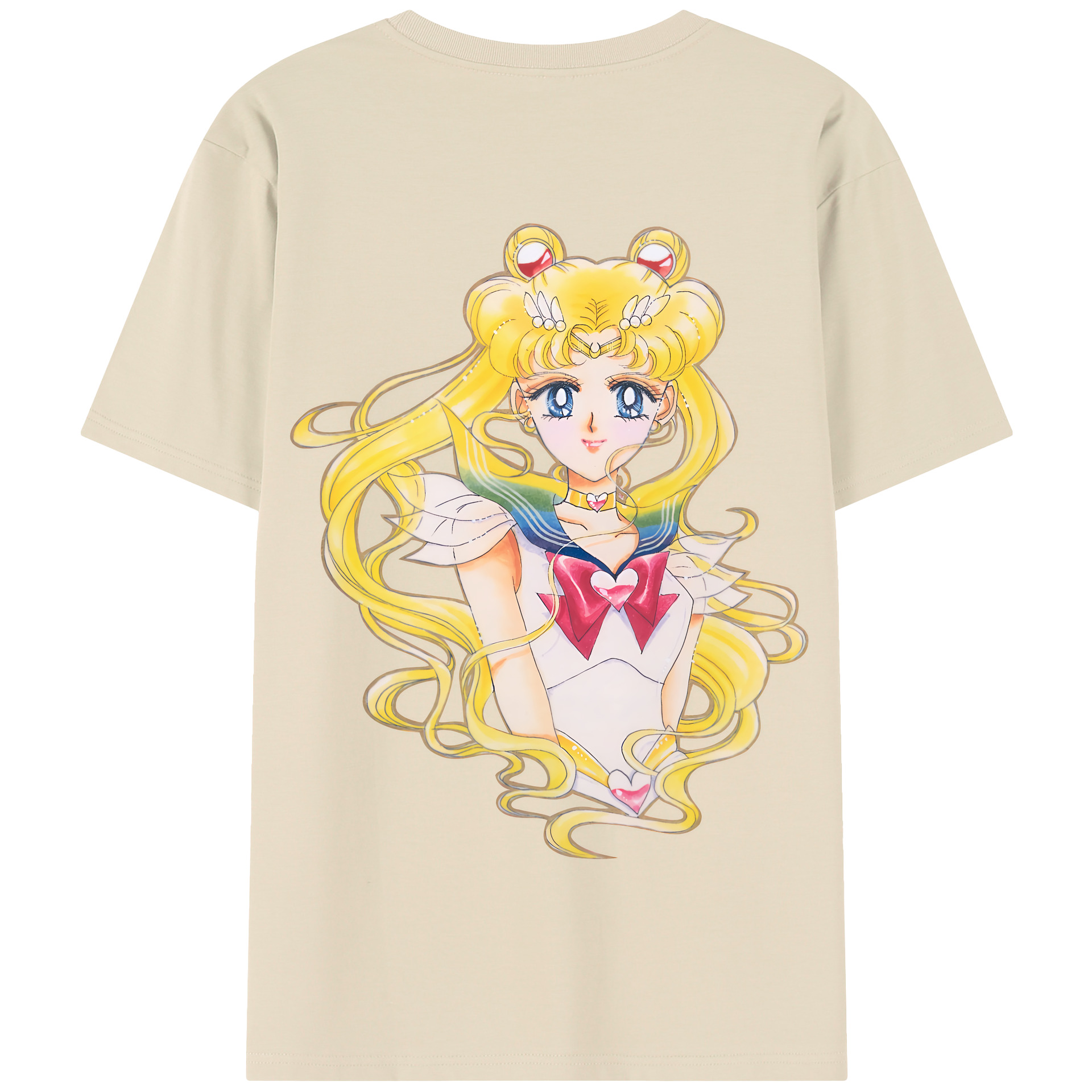 （画像用） 美少女戦士セーラームーン 月野 うさぎ つきの うさぎ Sailor Moon Tsukino Usagi 綿100％半袖Tシャツ（背面プリント）