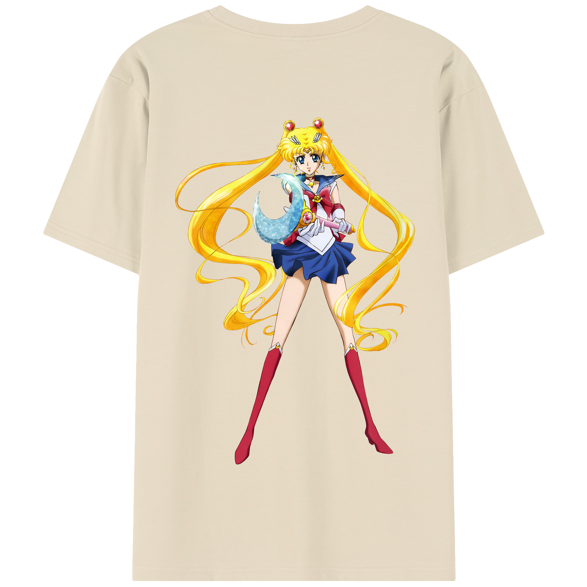 （画像用） 美少女戦士セーラームーン 月野 うさぎ つきの うさぎ Sailor Moon Tsukino Usagi 綿100％半袖Tシャツ（背面プリント）