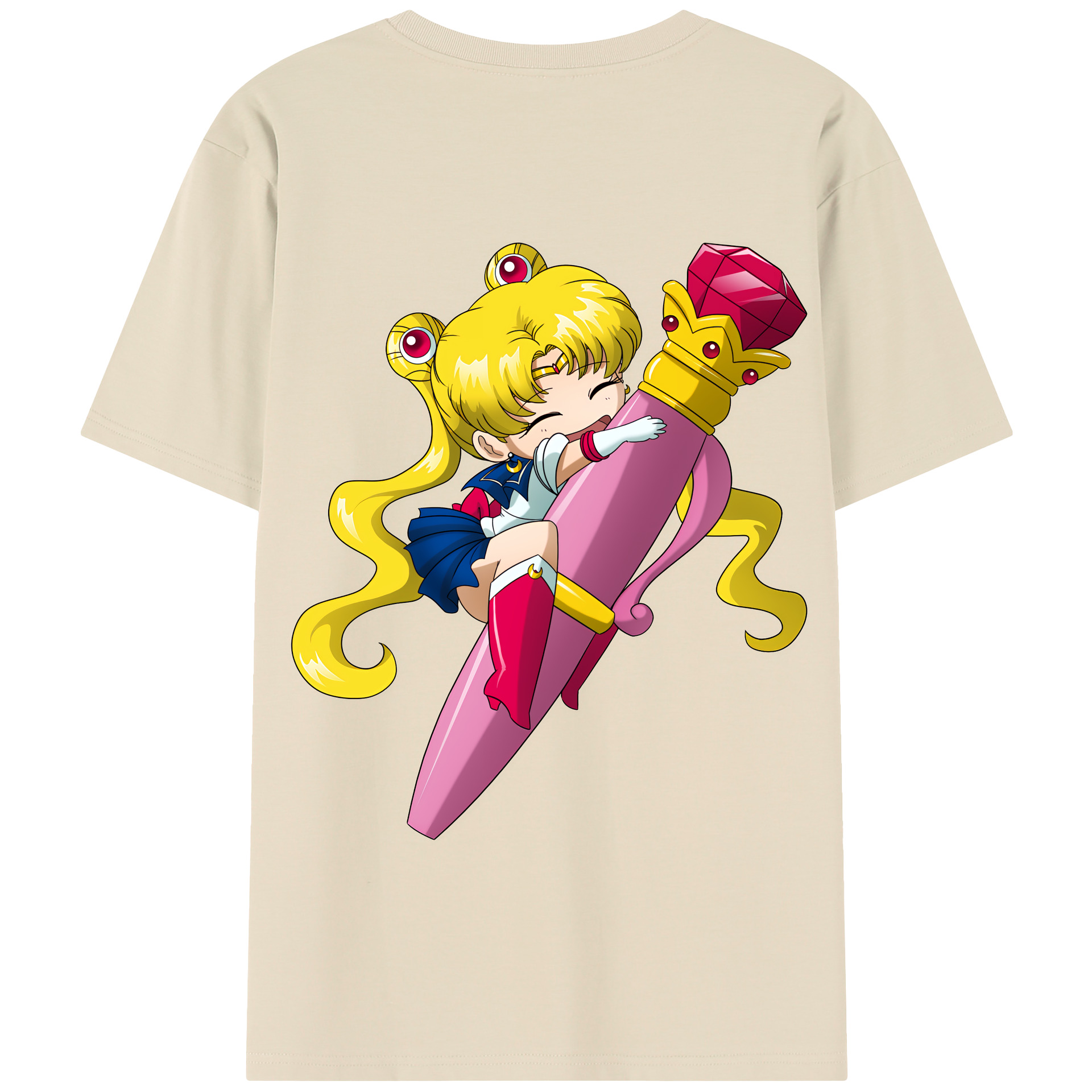 （画像用） 美少女戦士セーラームーン 月野 うさぎ つきの うさぎ Sailor Moon Tsukino Usagi 綿100％半袖Tシャツ（背面プリント）