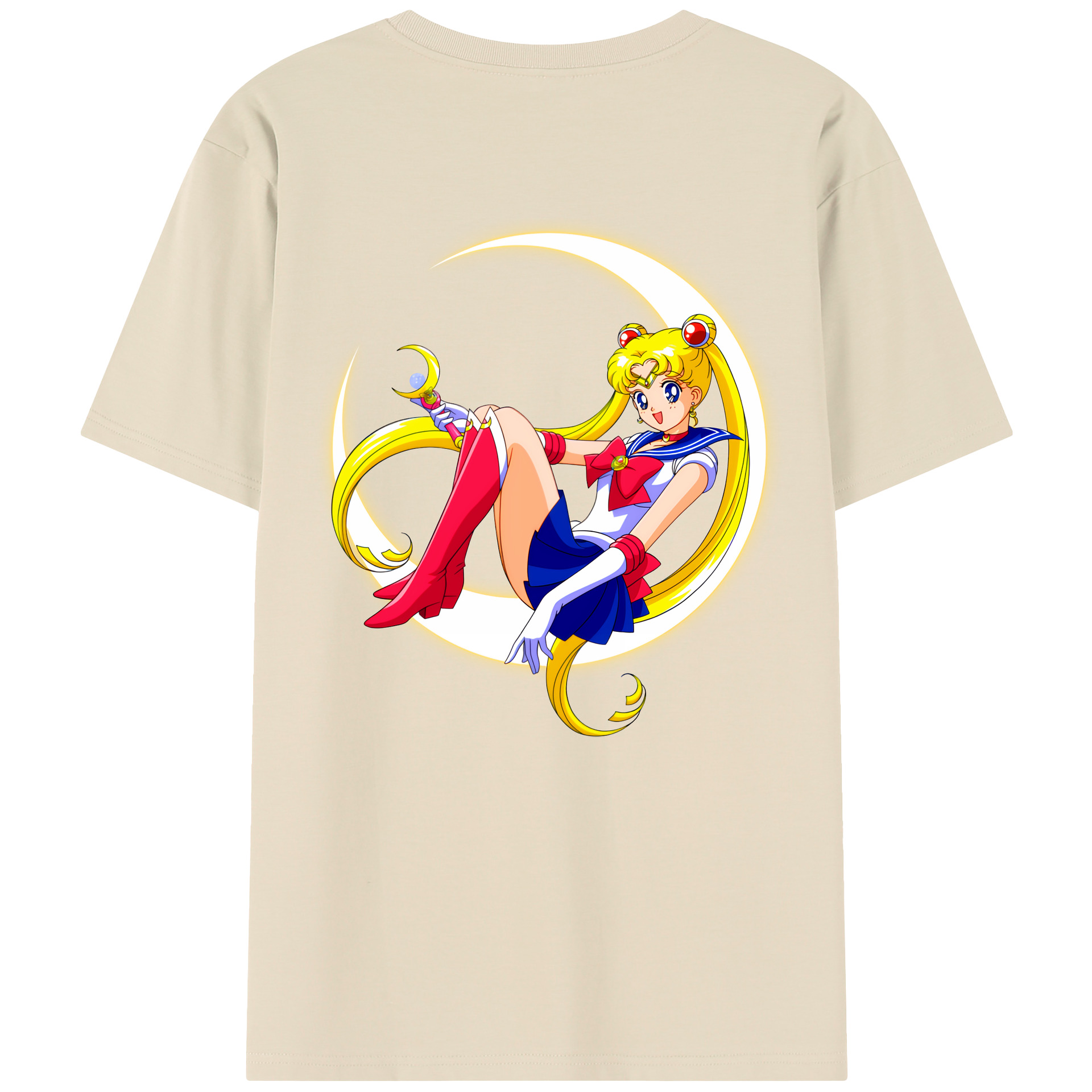 （画像用） 美少女戦士セーラームーン 月野 うさぎ つきの うさぎ Sailor Moon Tsukino Usagi 綿100％半袖Tシャツ（背面プリント）