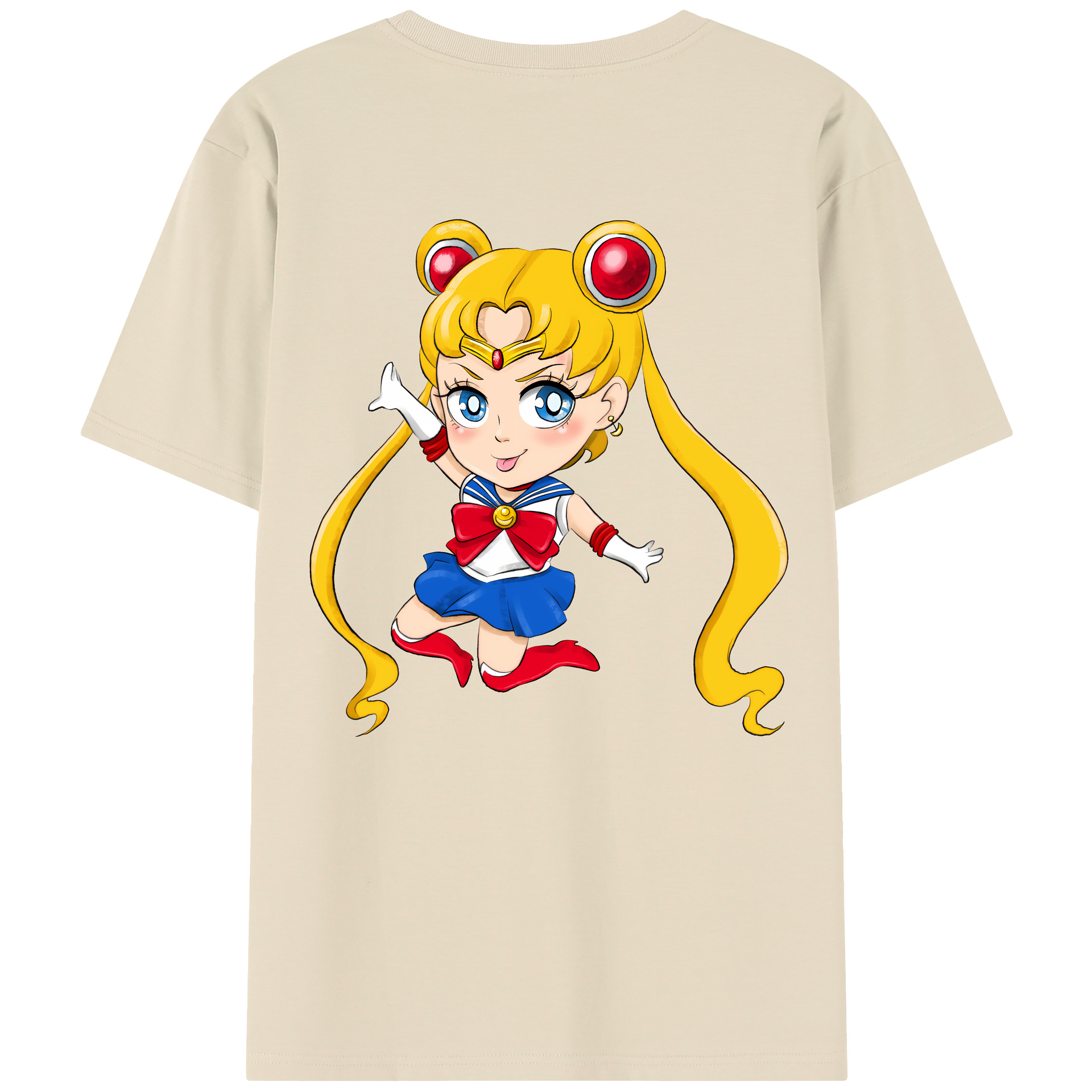 （画像用） 美少女戦士セーラームーン 月野 うさぎ つきの うさぎ Sailor Moon Tsukino Usagi 綿100％半袖Tシャツ（背面プリント）