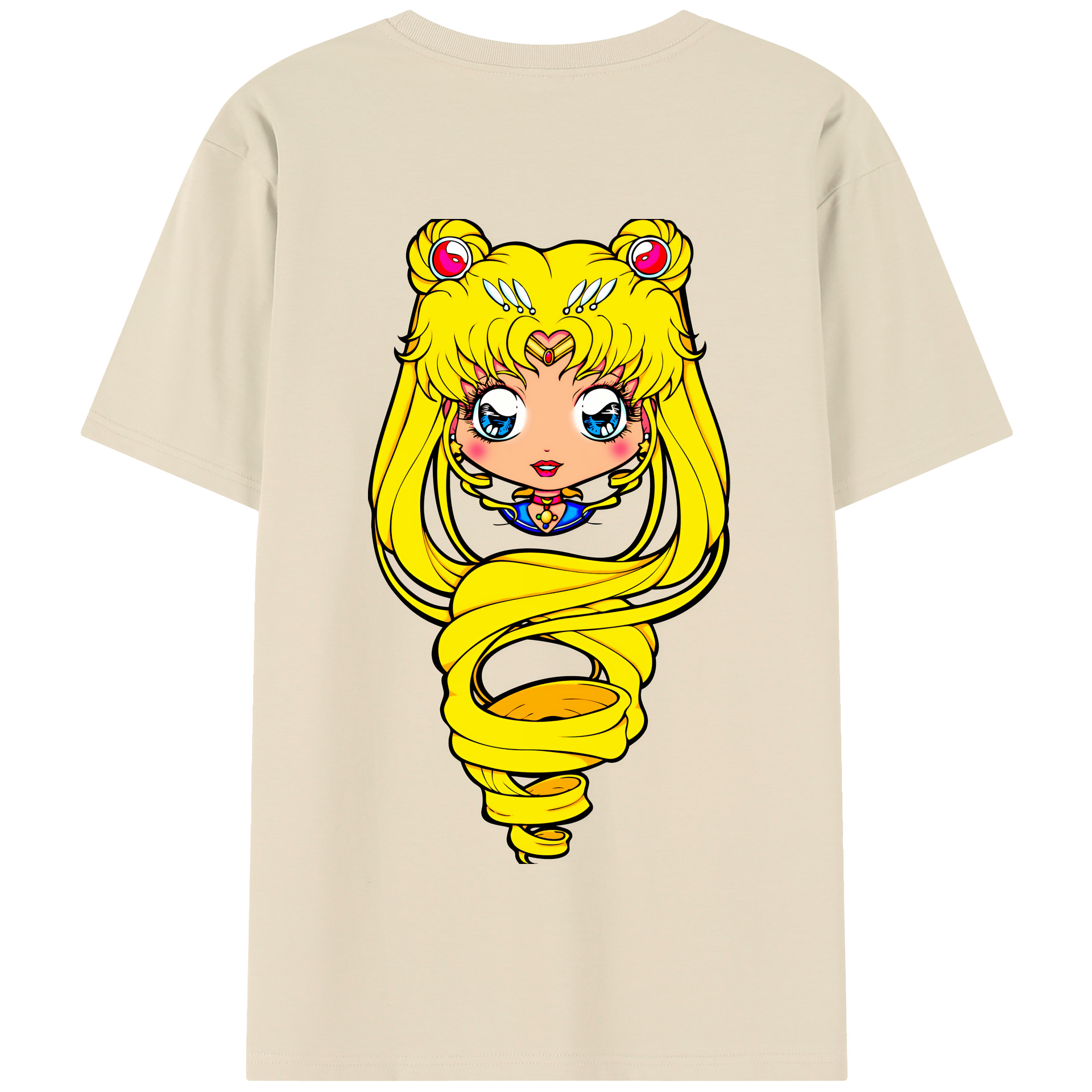 （画像用） 美少女戦士セーラームーン 月野 うさぎ つきの うさぎ Sailor Moon Tsukino Usagi 綿100％半袖Tシャツ（背面プリント）