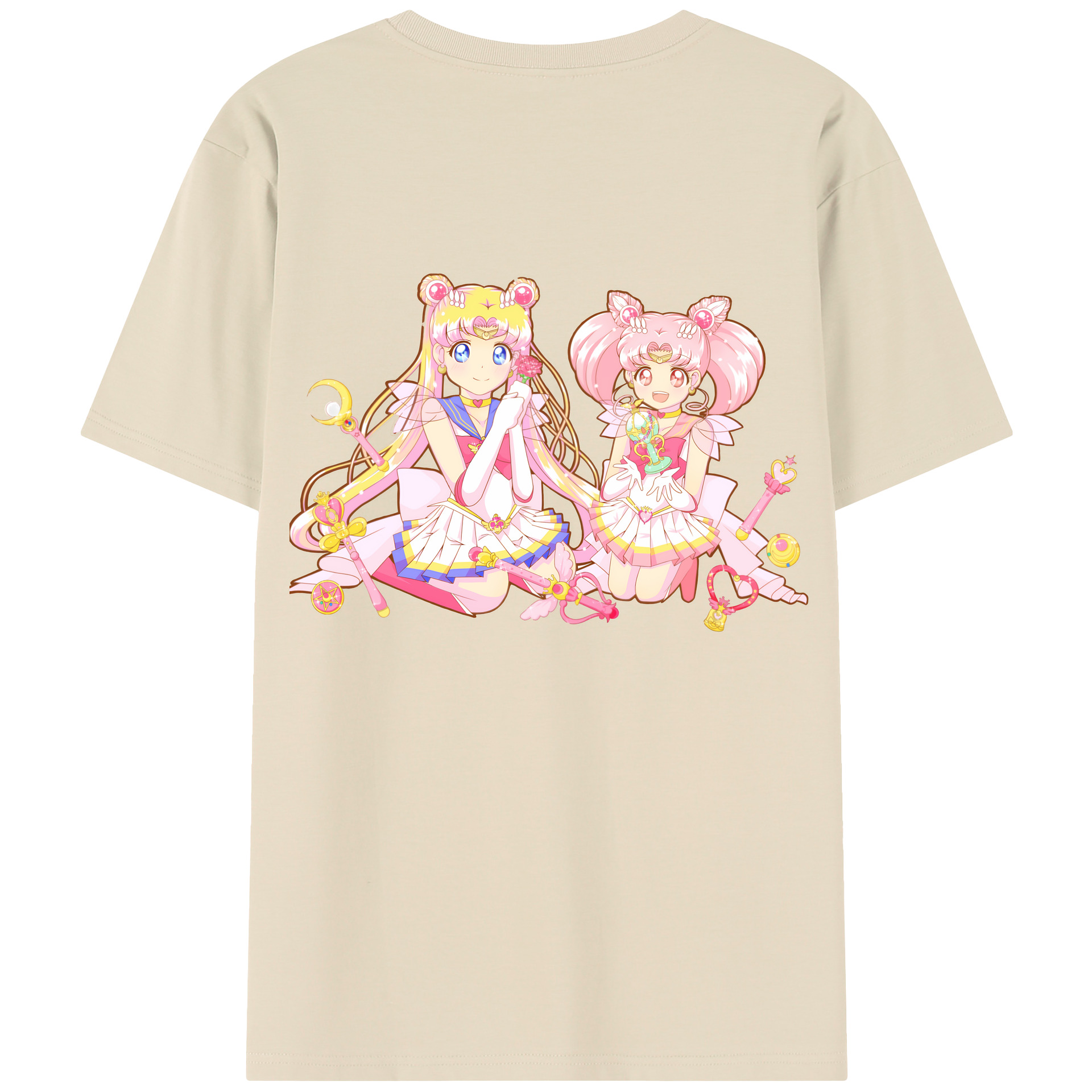 （画像用） 美少女戦士セーラームーン 月野 うさぎ つきの うさぎ Sailor Moon Tsukino Usagi 綿100％半袖Tシャツ（背面プリント）