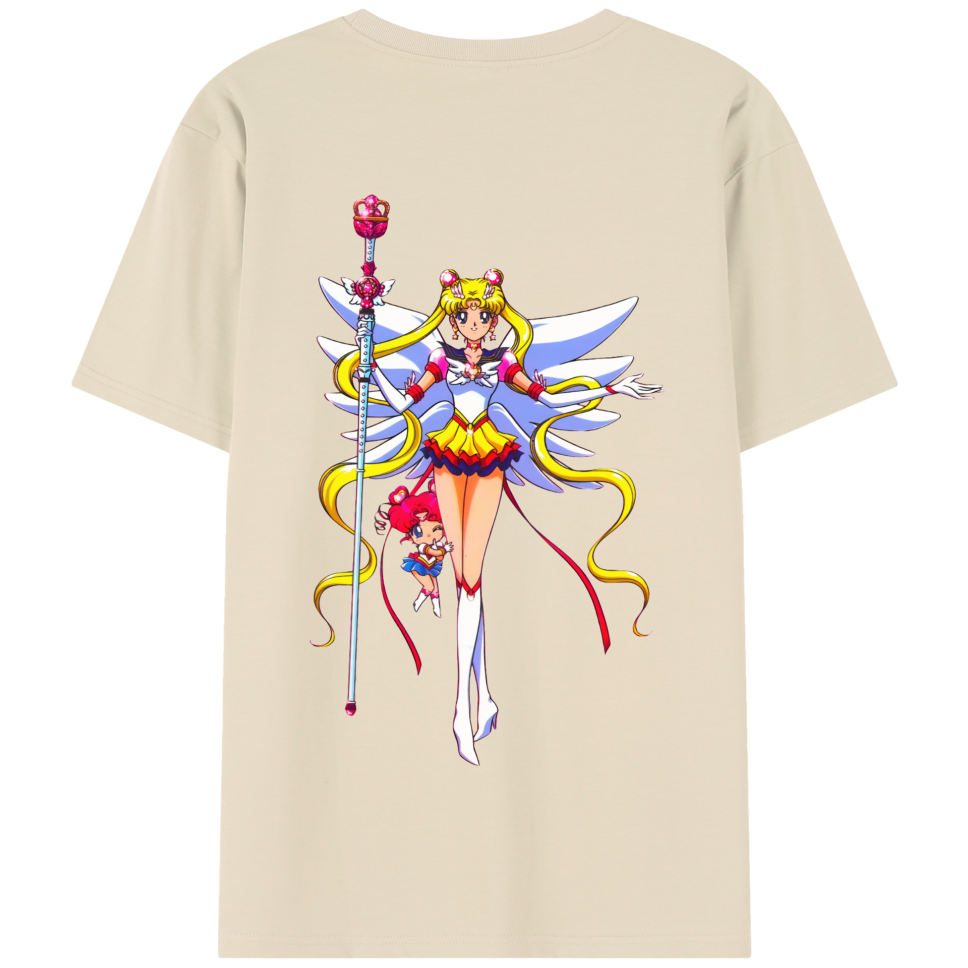 （画像用） 美少女戦士セーラームーン 月野 うさぎ つきの うさぎ Sailor Moon Tsukino Usagi 綿100％半袖Tシャツ（背面プリント）