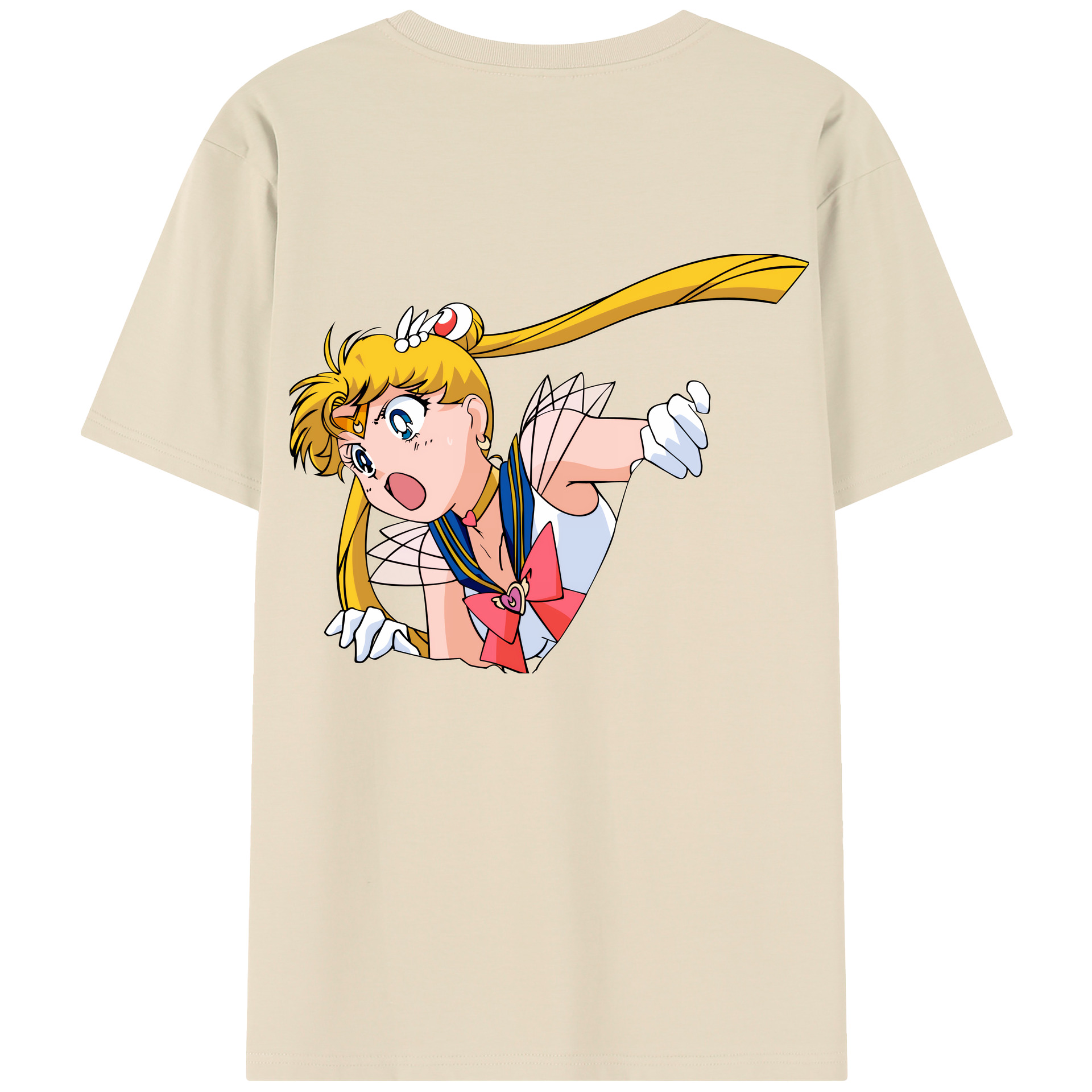 （画像用） 美少女戦士セーラームーン 月野 うさぎ つきの うさぎ Sailor Moon Tsukino Usagi 綿100％半袖Tシャツ（背面プリント）