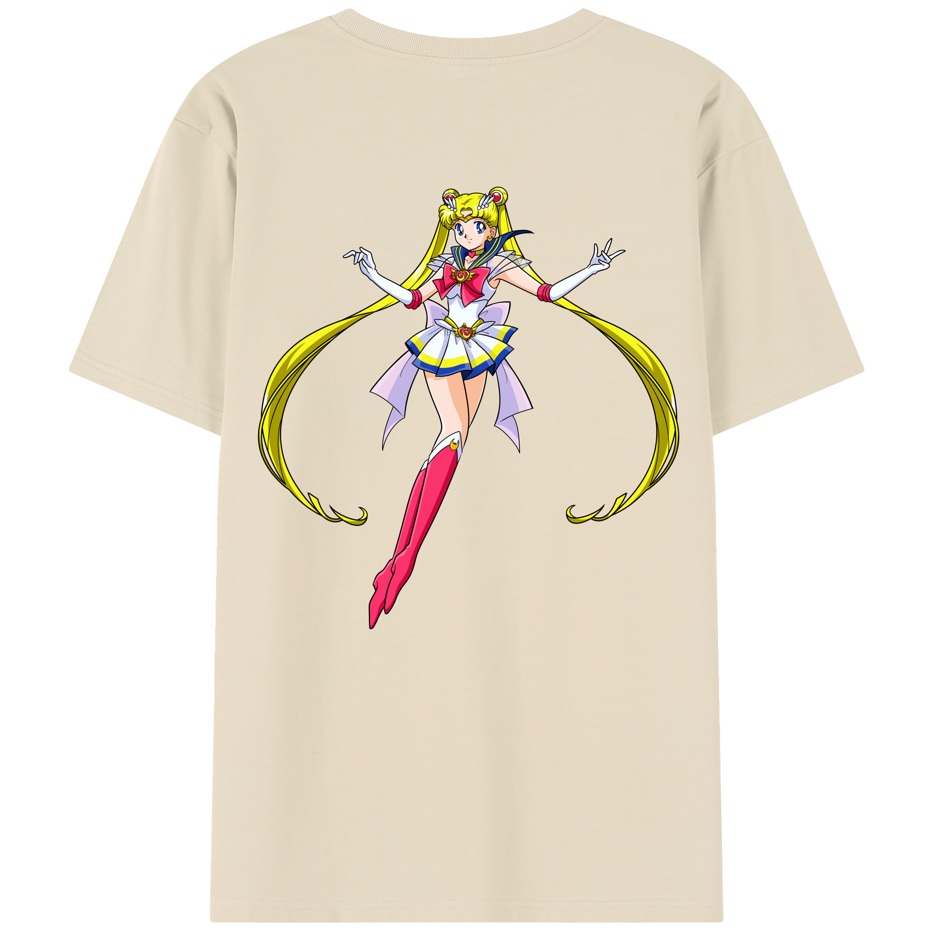 （画像用） 美少女戦士セーラームーン 月野 うさぎ つきの うさぎ Sailor Moon Tsukino Usagi 綿100％半袖Tシャツ（背面プリント）