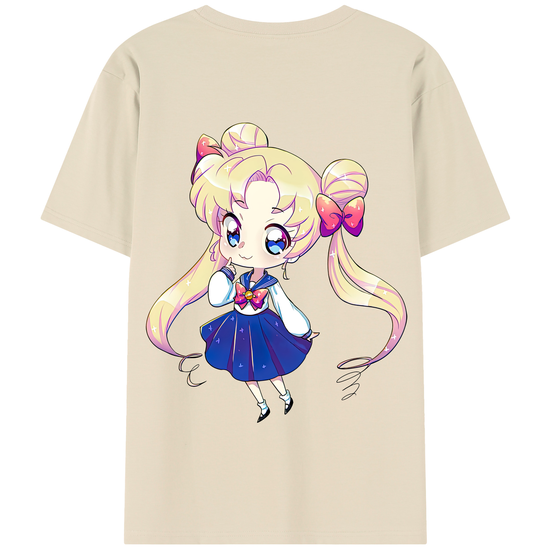 （画像用） 美少女戦士セーラームーン 月野 うさぎ つきの うさぎ Sailor Moon Tsukino Usagi 綿100％半袖Tシャツ（背面プリント）