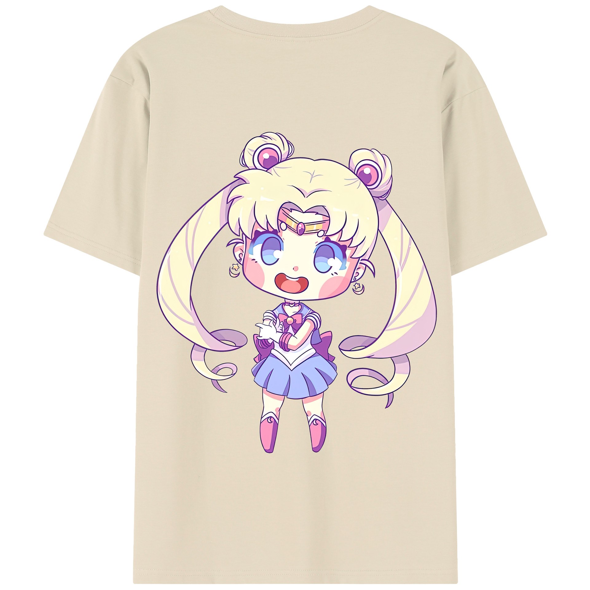 （画像用） 美少女戦士セーラームーン 月野 うさぎ つきの うさぎ Sailor Moon Tsukino Usagi 綿100％半袖Tシャツ（背面プリント）