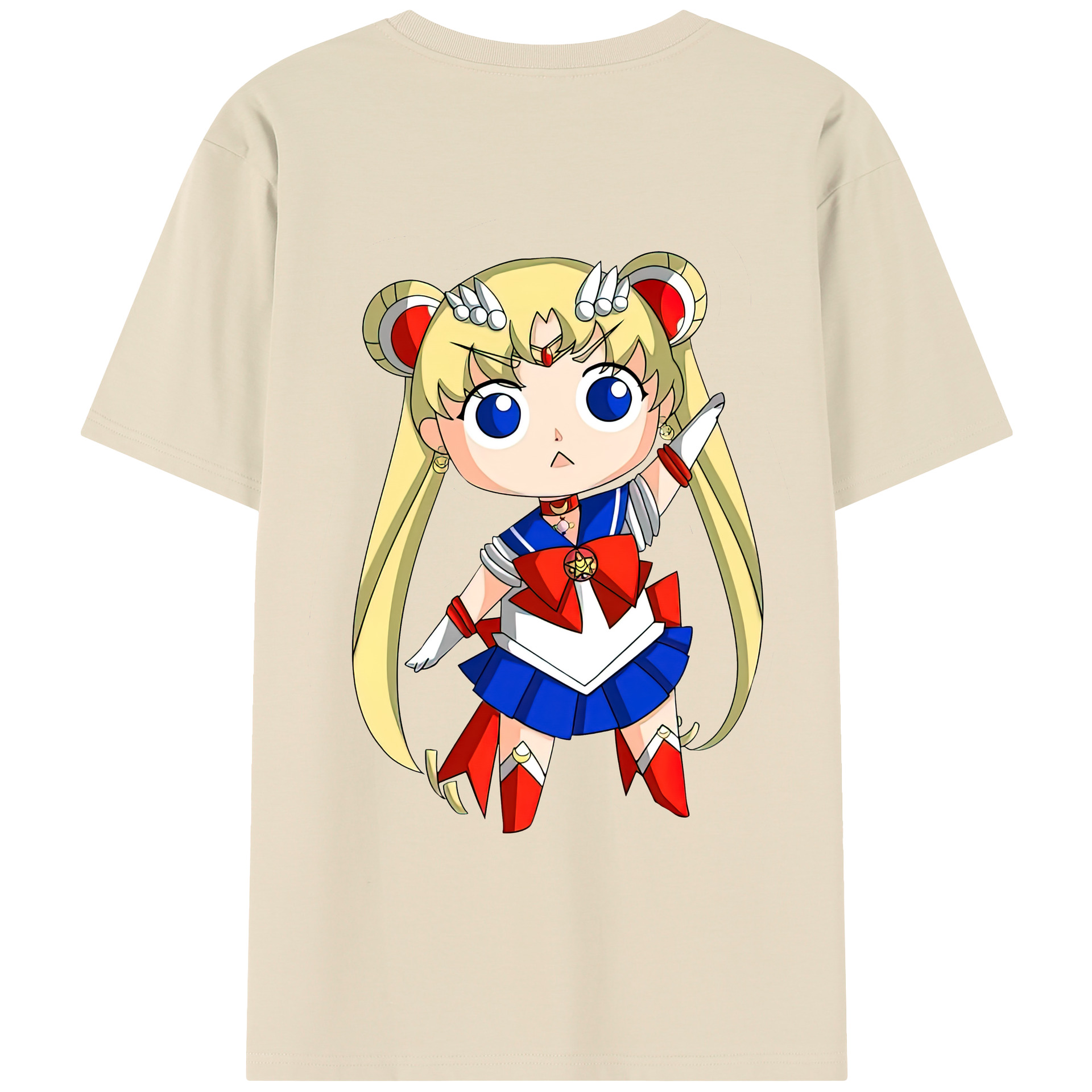 （画像用） 美少女戦士セーラームーン 月野 うさぎ つきの うさぎ Sailor Moon Tsukino Usagi 綿100％半袖Tシャツ（背面プリント）